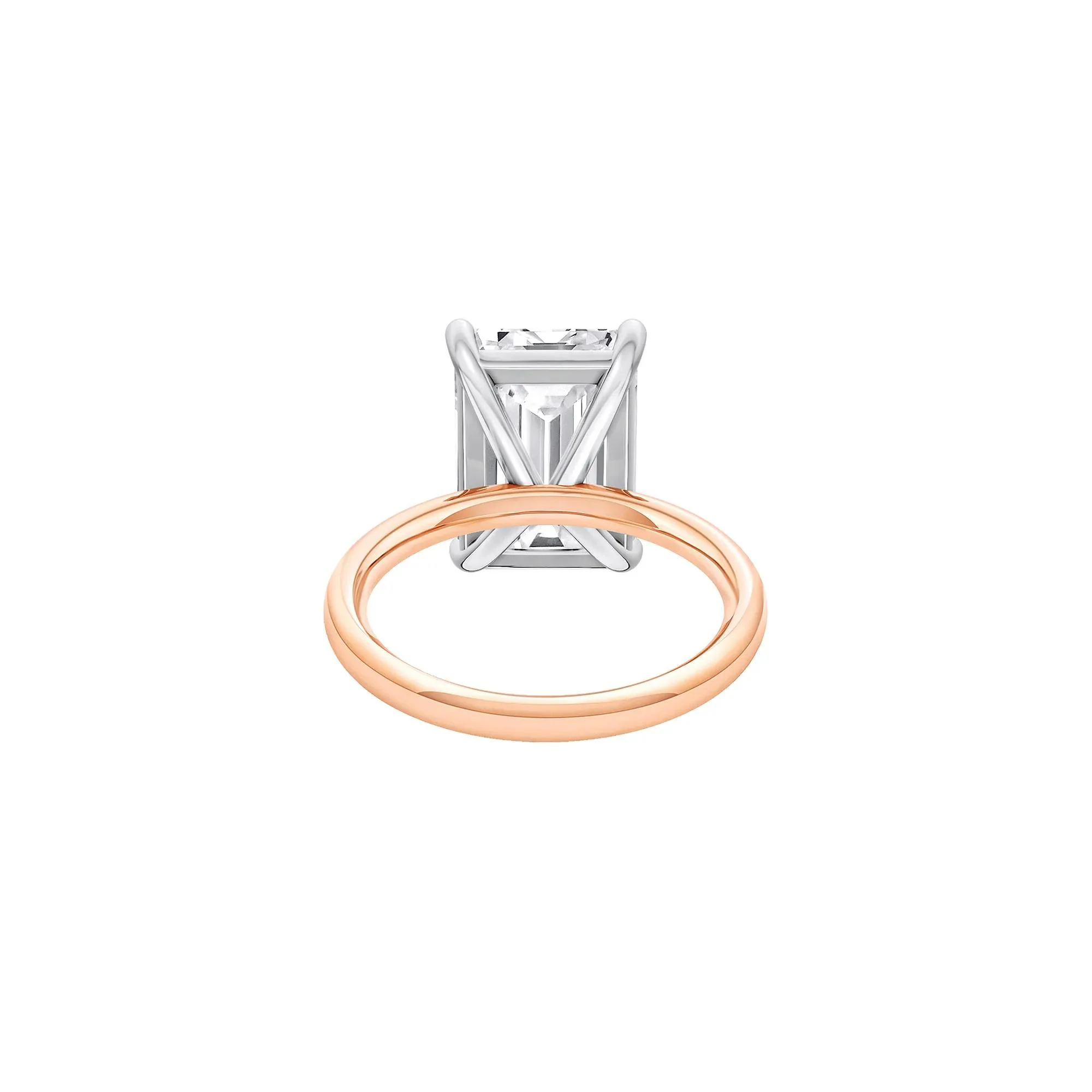 Lab Grown Diamond Radiant-Cut Solitaire Ring 14K Rose & White Gold (6 CT.) Size 5.5 2mm - Image 4