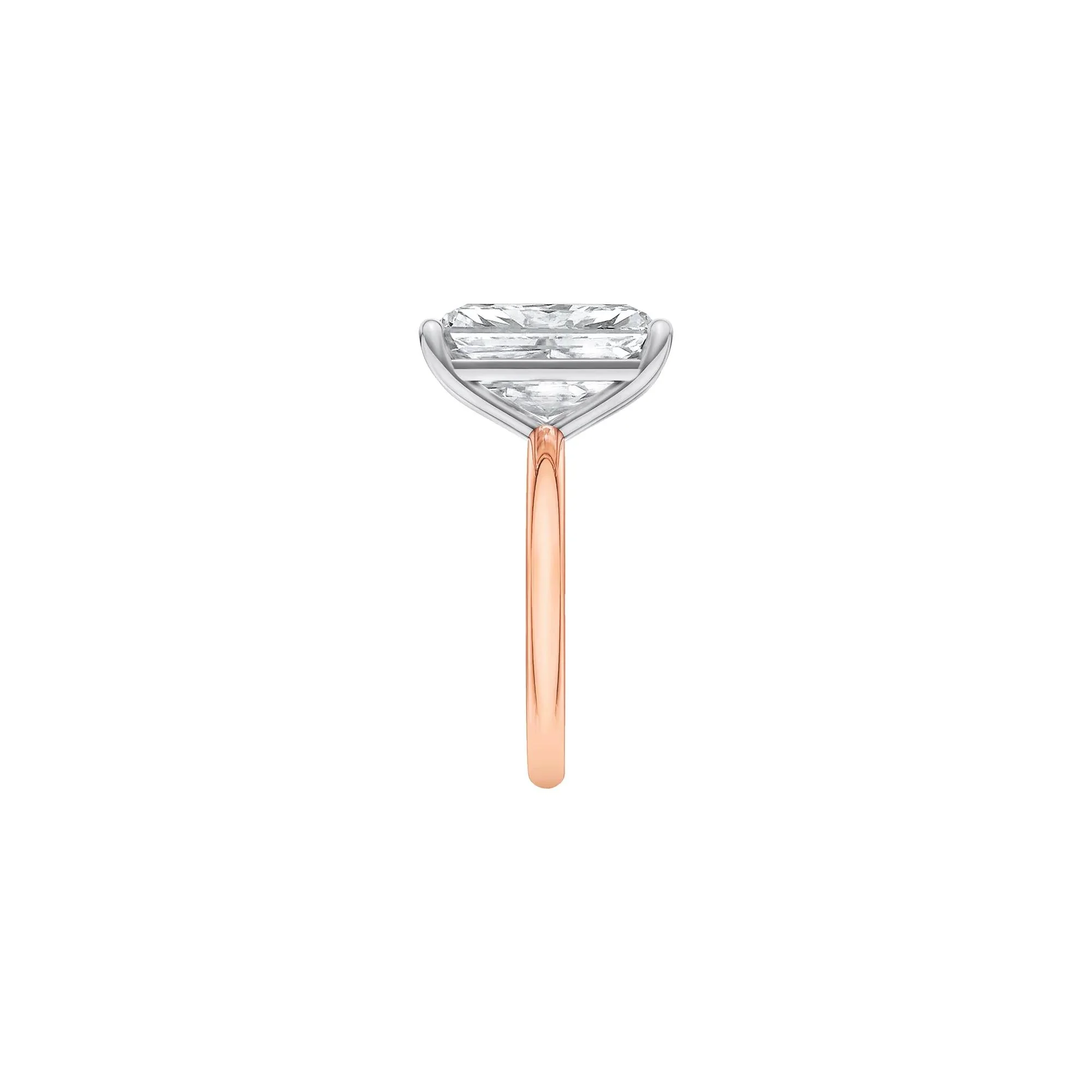 Lab Grown Diamond Radiant-Cut Solitaire Ring 14K Rose & White Gold (6 CT.) Size 8.5 2mm - Image 3