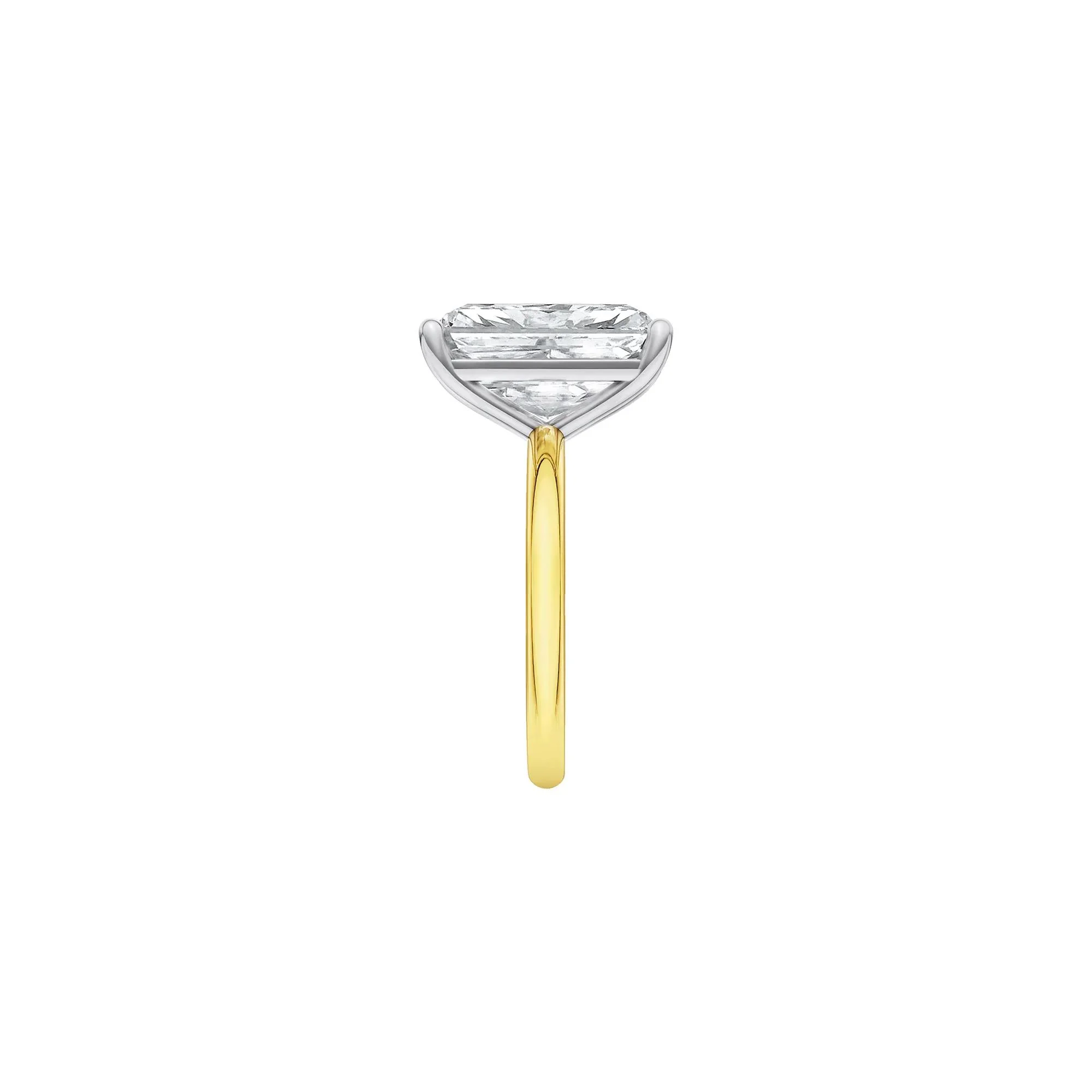 Lab Grown Diamond Radiant-Cut Solitaire Ring 14K Yellow & White Gold (6 CT.) Size 5 2mm - Image 3