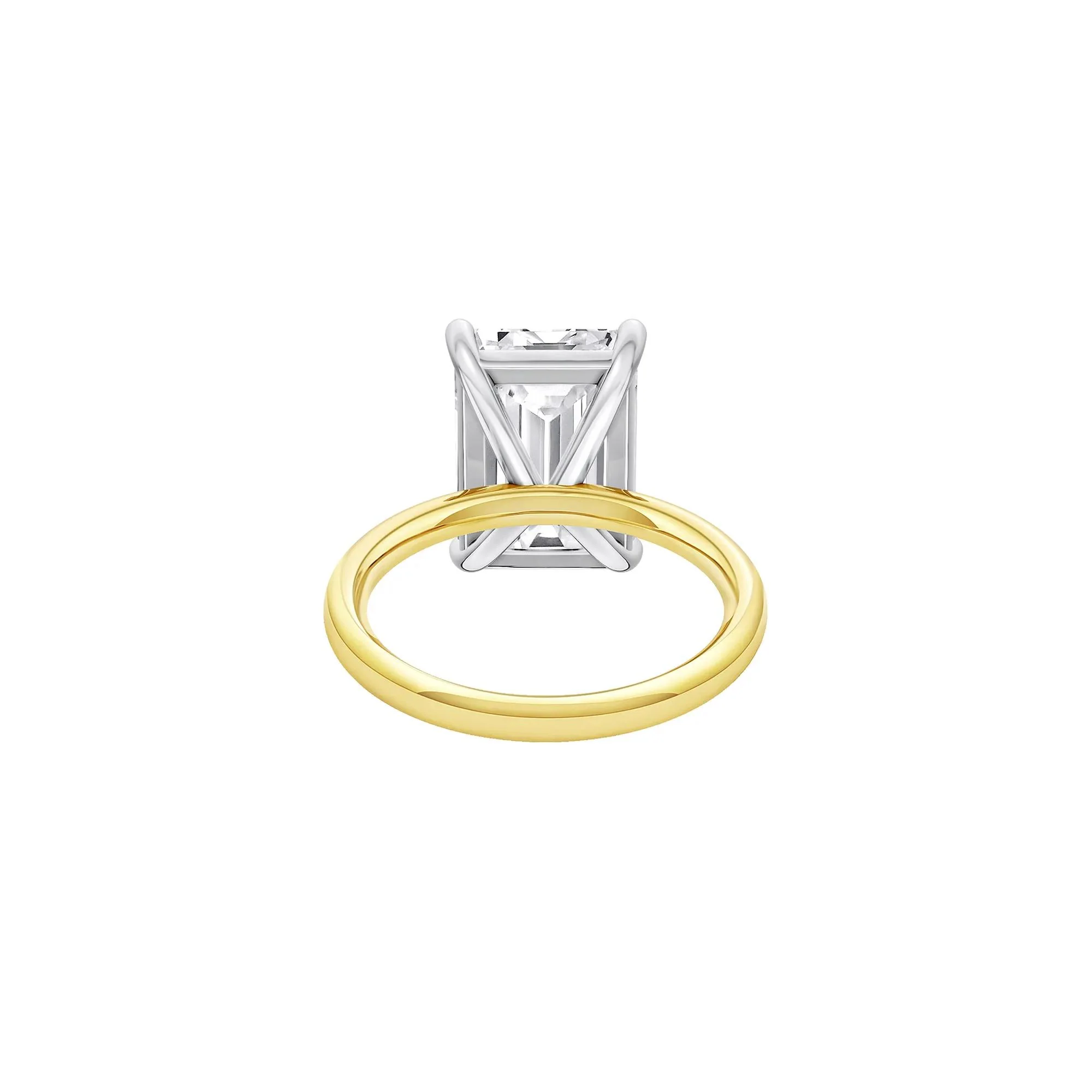 Lab Grown Diamond Radiant-Cut Solitaire Ring 14K Yellow & White Gold (6 CT.) Size 5 2mm - Image 4