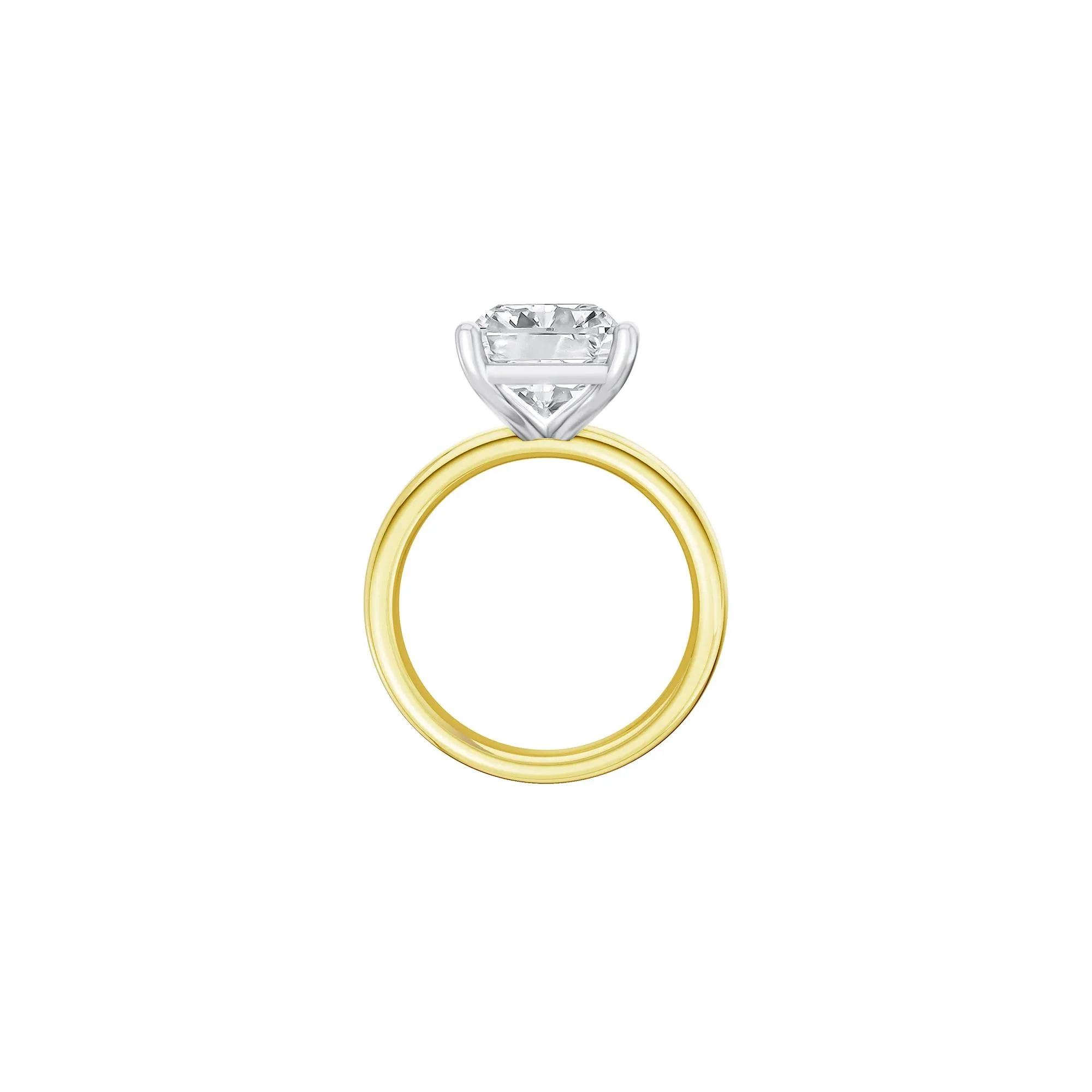 Lab Grown Diamond Radiant-Cut Solitaire Ring 14K Yellow & White Gold (6 CT.) Size 7 2mm - Image 2