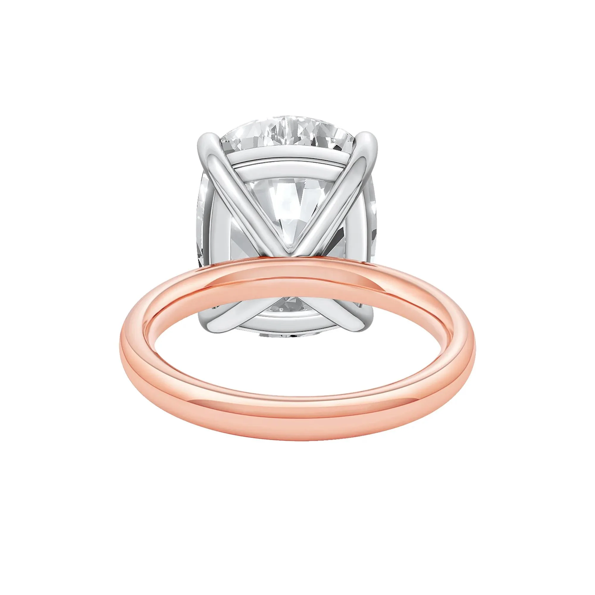 8 CT. Tw. Lab Grown Diamond Elongated Cushion-Cut Engagement Ring 14K Rose and White Gold Size 6.5 2mm - Image 4