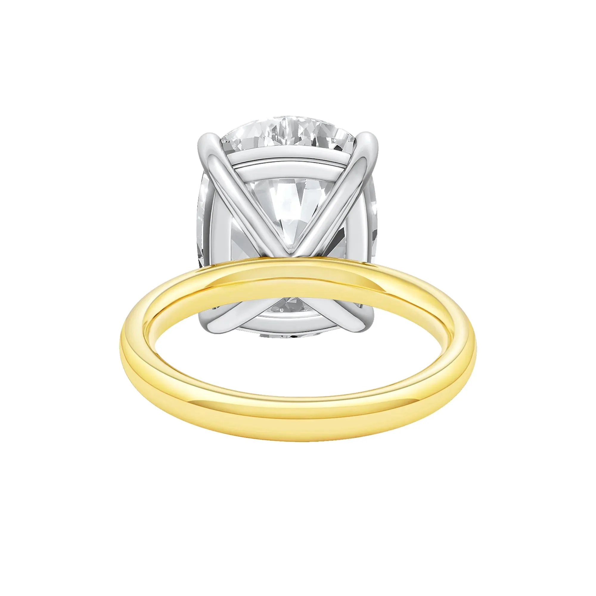 8 CT. Tw. Lab Grown Diamond Elongated Cushion-Cut Engagement Ring 14K Yellow and White Gold Size 5 2mm - Image 4