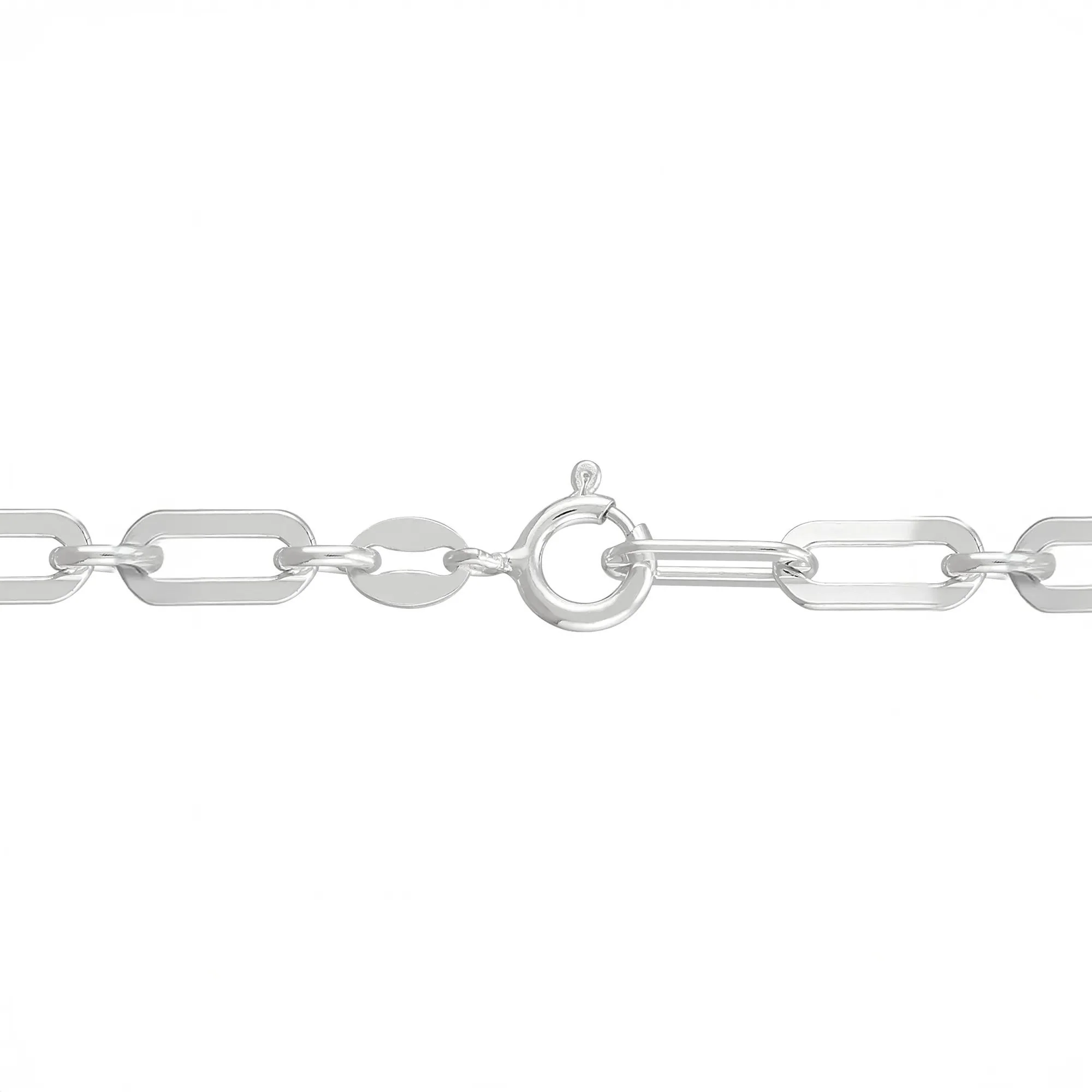 Paperclip Chain Necklace .925 Sterling Silver White Size 18" - Image 3