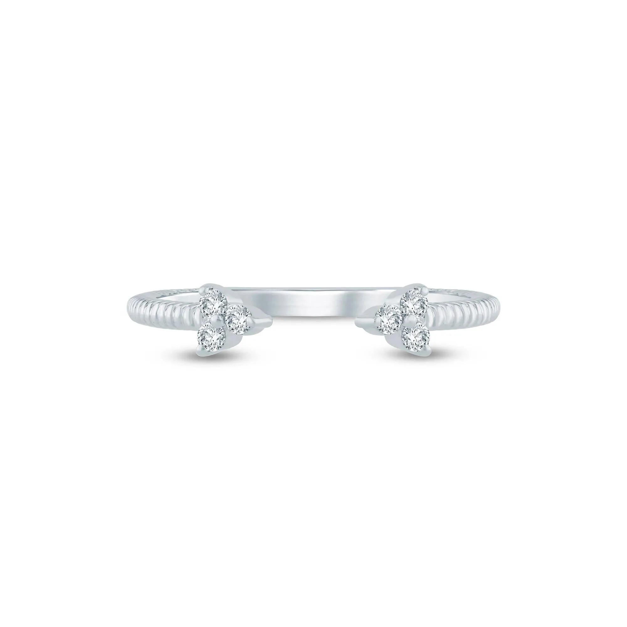 1/10 CT. Tw. Diamond Open Ring 10K White Gold Size 8.5 1.5mm