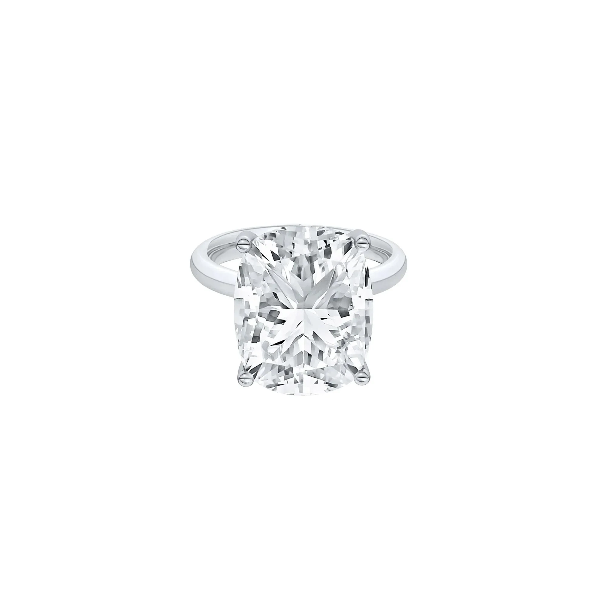 9 CT. Tw. Lab Grown Diamond Elongated Cushion-Cut Engagement Ring 14K White Gold Size 7 2mm