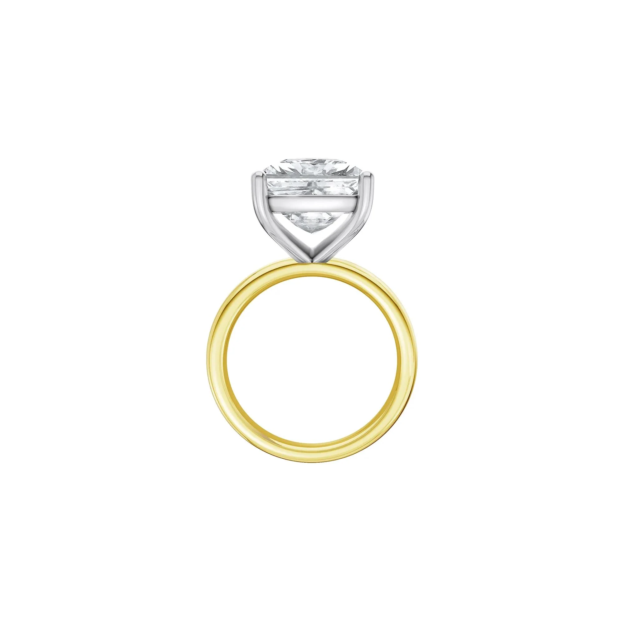 9 CT. Tw. Lab Grown Diamond Elongated Cushion-Cut Engagement Ring 14K Yellow and White Gold Size 5.5 2mm - Image 2
