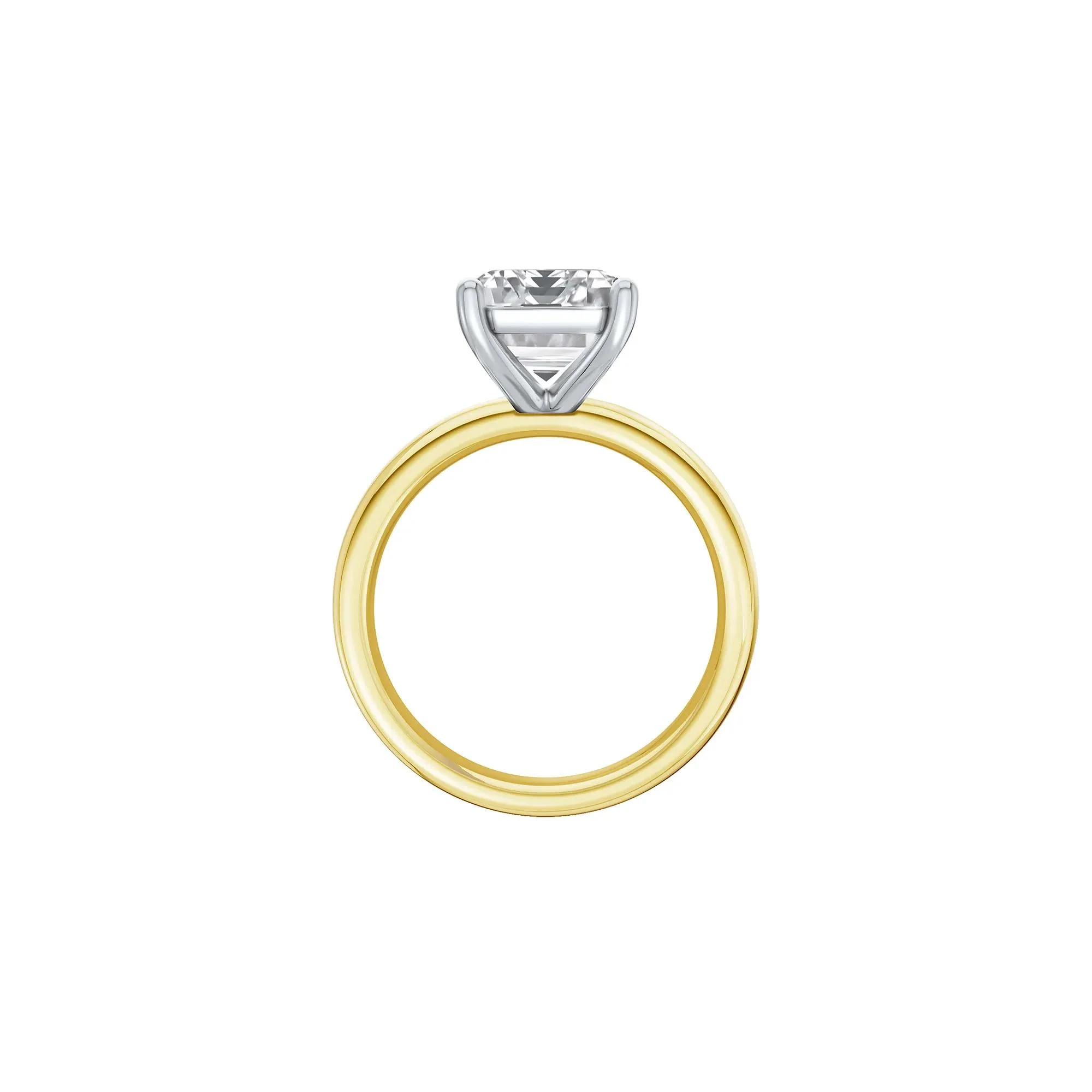 Lab Grown Diamond Emerald-Cut Solitaire Ring 14K Yellow & White Gold (5 CT.) Size 7.5 2mm - Image 2