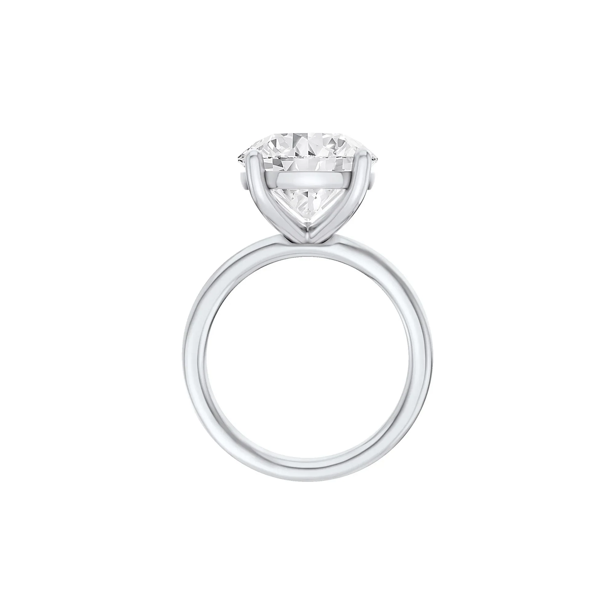 Lab Grown Diamond Round Solitaire Ring 14K White Gold (6 CT.) Round Brilliant Cut Size 10 2mm - Image 2