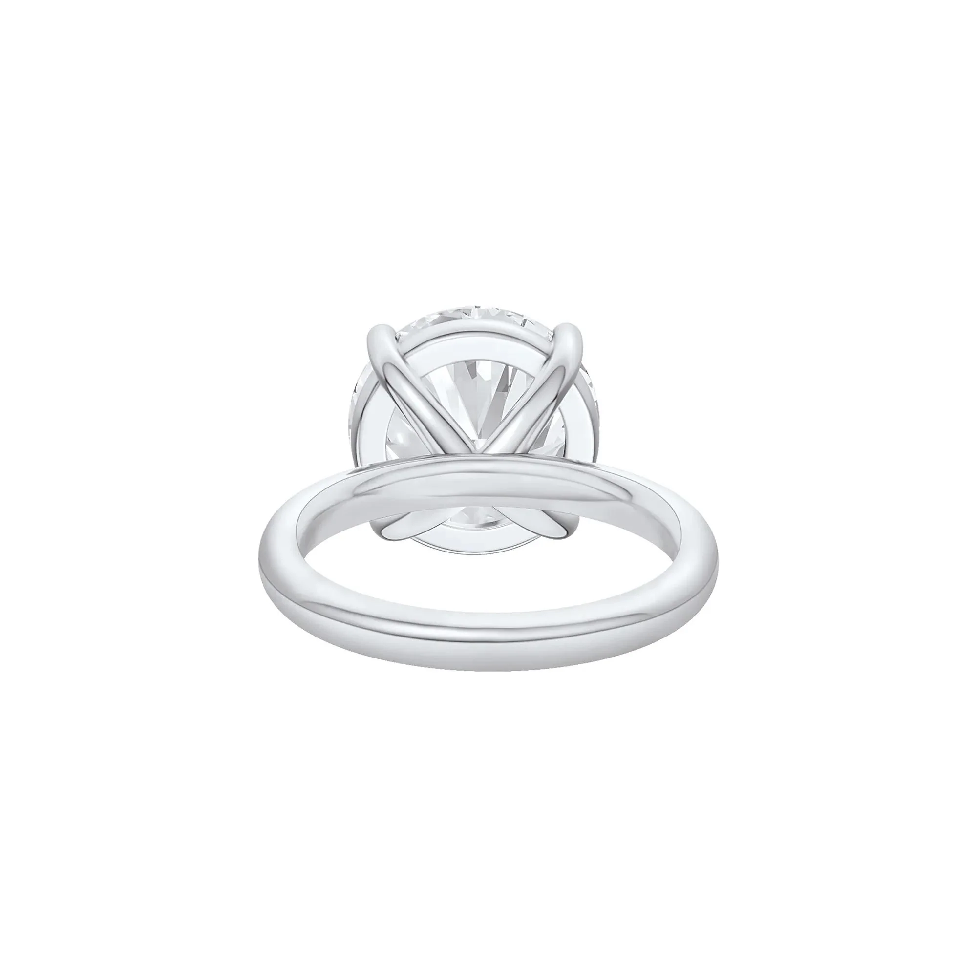 Lab Grown Diamond Round Solitaire Ring 14K White Gold (7 CT.) Round Brilliant Cut Size 11.5 2mm - Image 4