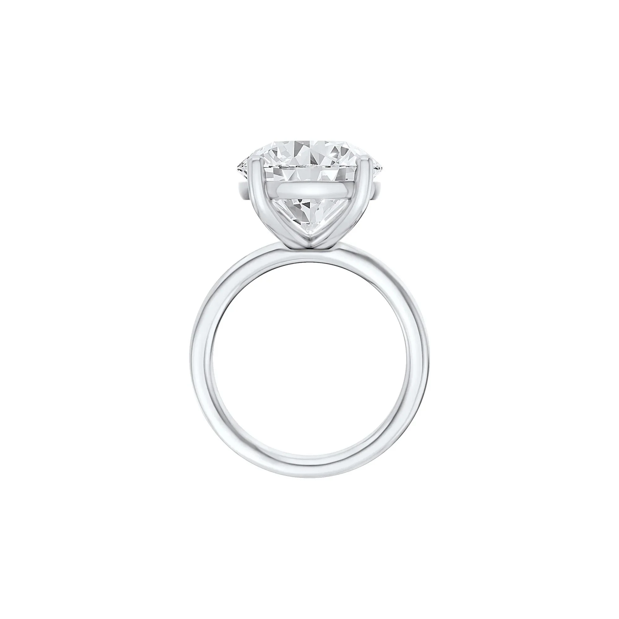 Lab Grown Diamond Round Solitaire Ring Platinum (7 CT.) Round Brilliant Cut White Size 5.5 2mm - Image 2