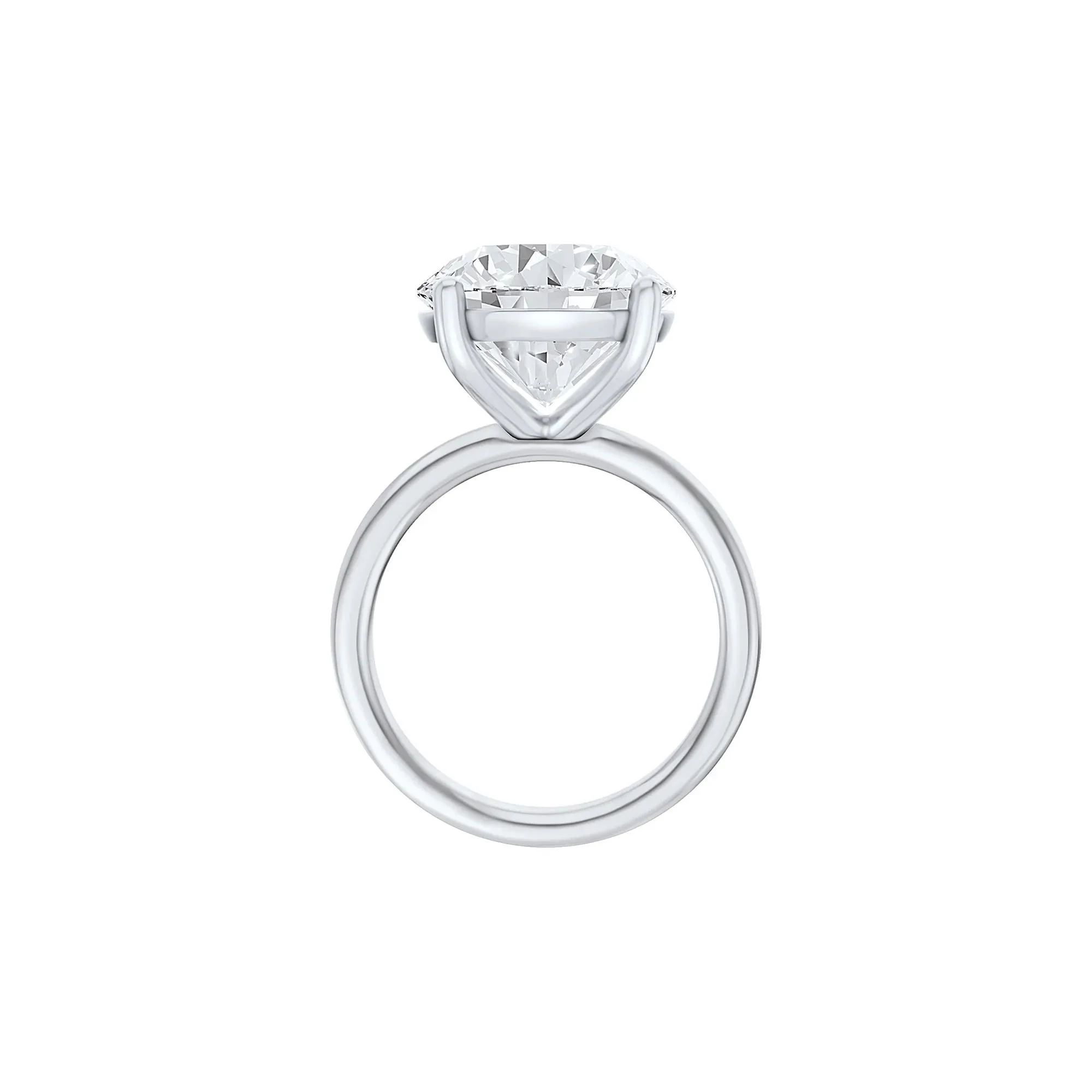 Lab Grown Diamond Round Solitaire Ring 14K White Gold (8 CT.) Round Brilliant Cut Size 10 2mm
