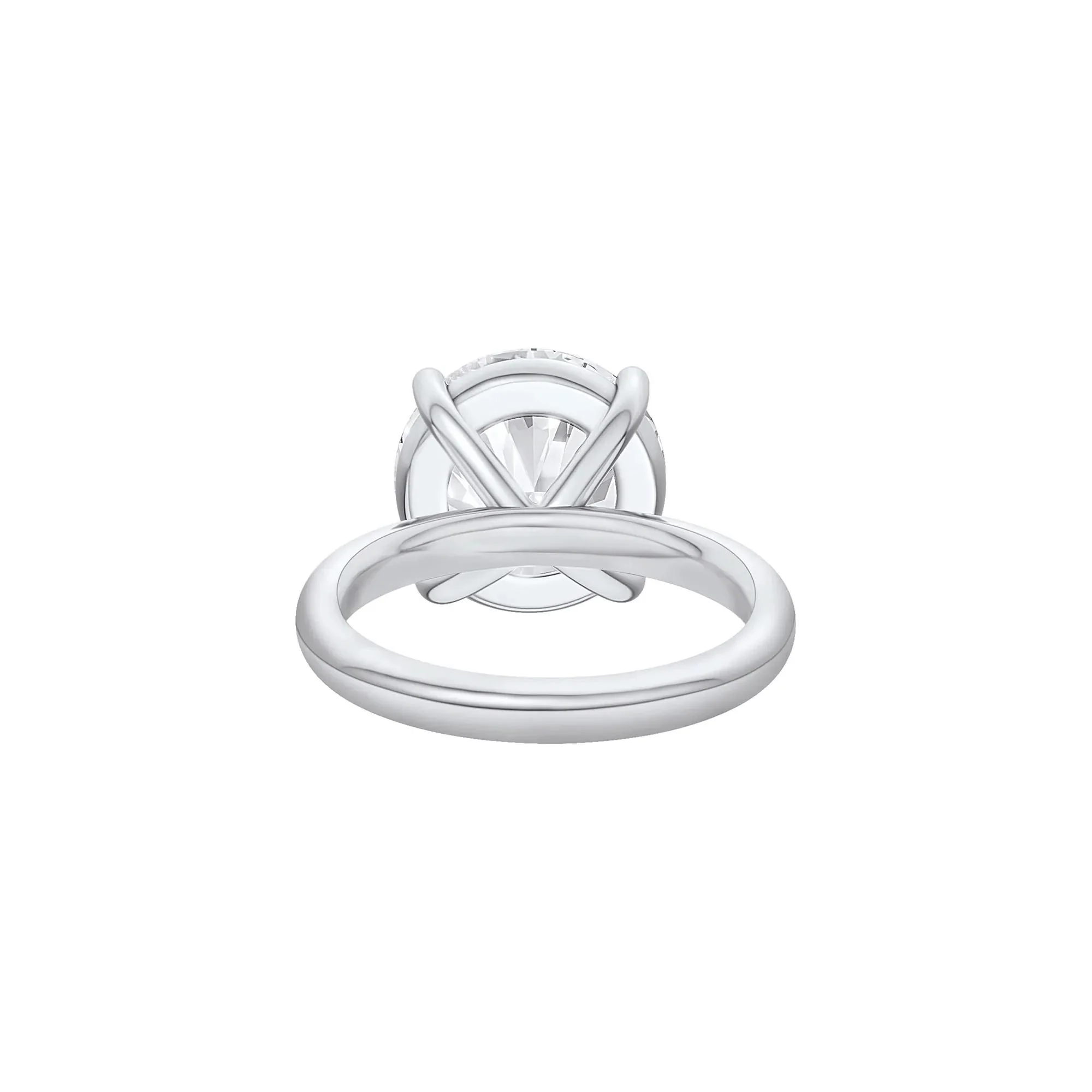 Lab Grown Diamond Round Solitaire Ring Platinum (8 CT.) Round Brilliant Cut White Size 8.5 2mm - Image 4