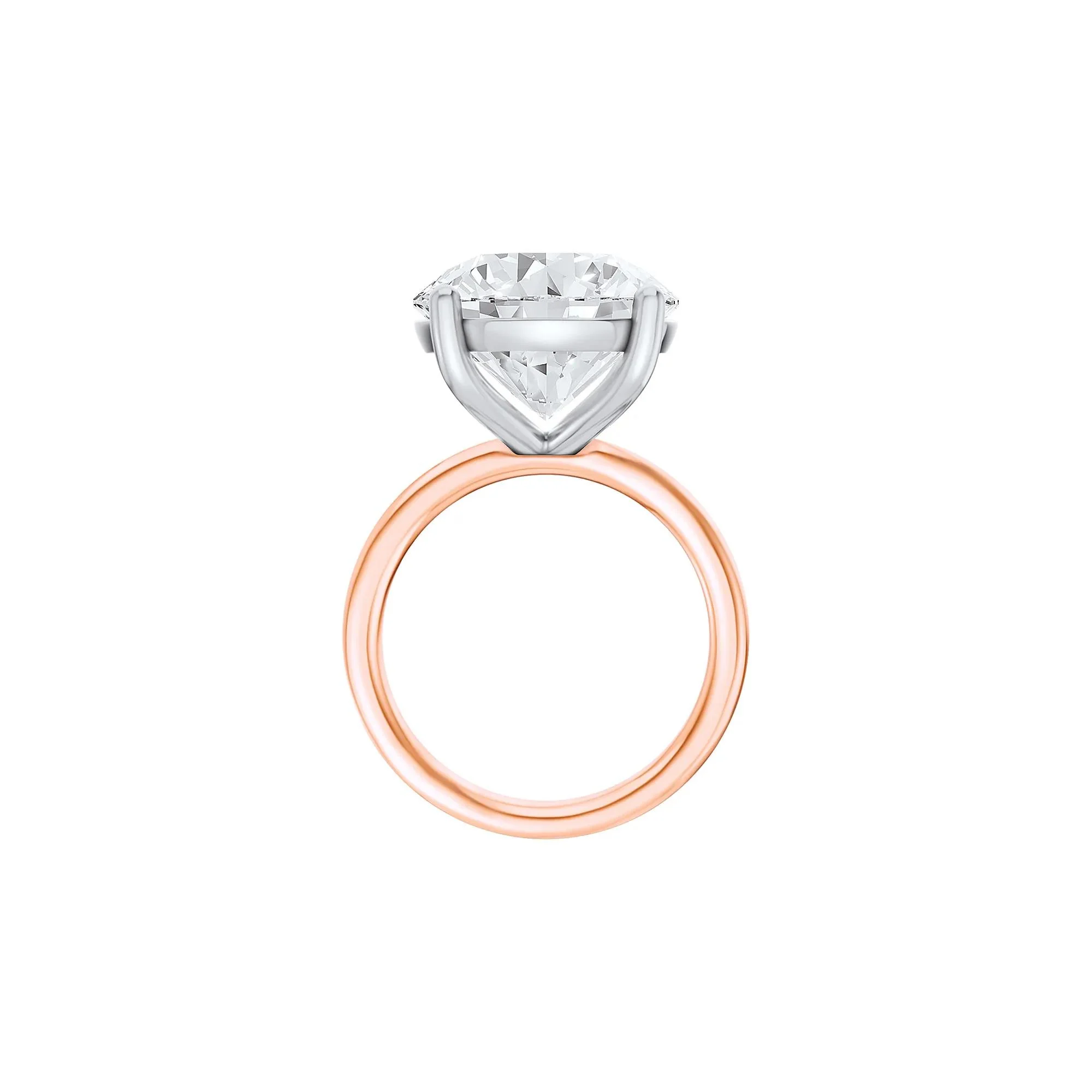 Lab Grown Diamond Round Solitaire Engagement Ring 14K Rose and White Gold (10 CT.) Size 7 2mm - Image 2
