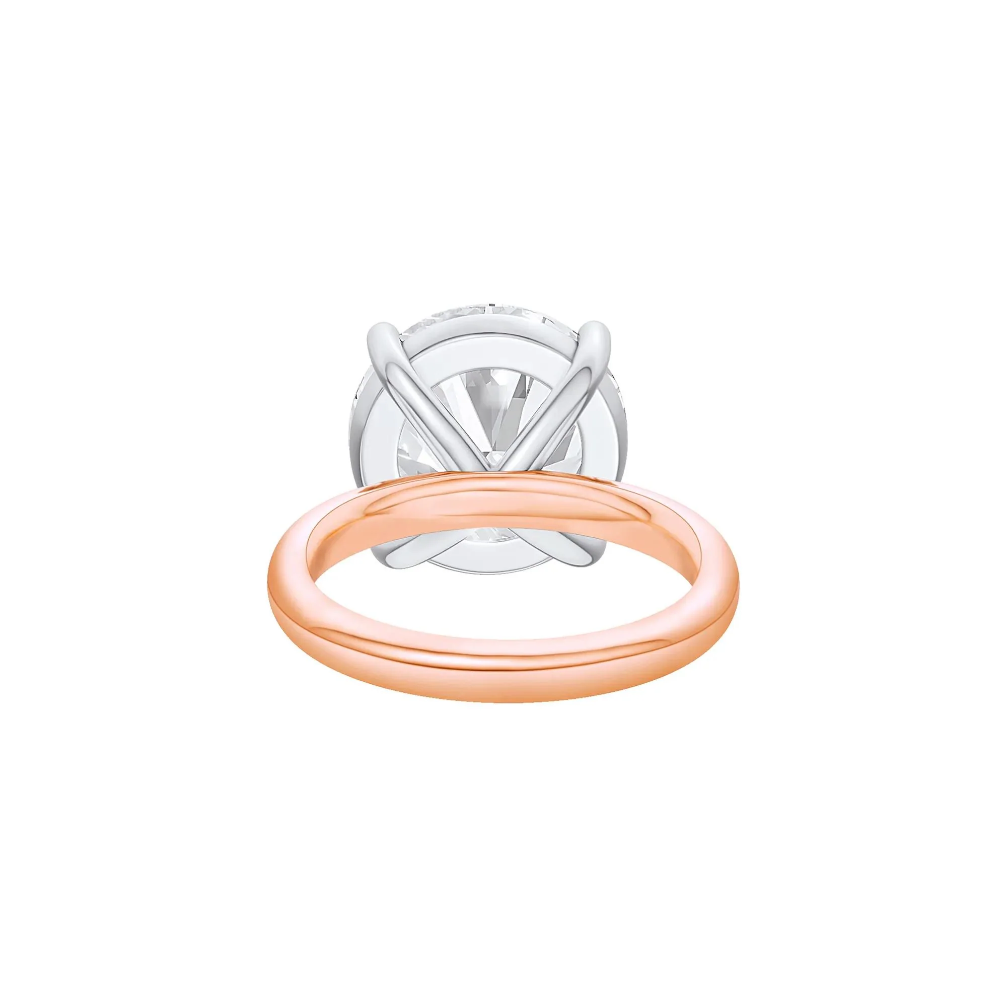 Lab Grown Diamond Round Solitaire Engagement Ring 14K Rose and White Gold (10 CT.) Size 7 2mm - Image 4