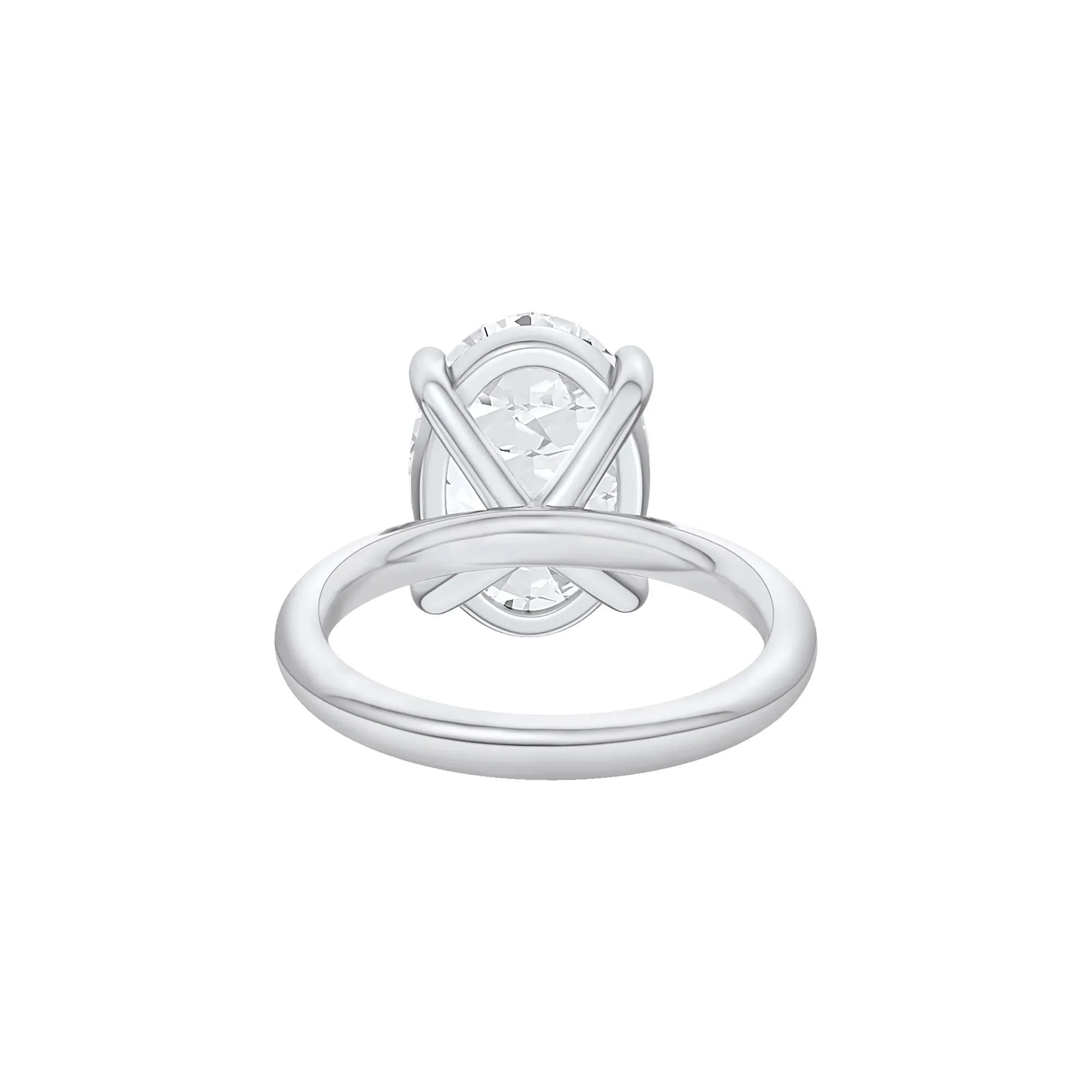 6 CT. Tw. Lab Grown Diamond Oval Solitaire Engagement Ring 14K White Gold Size 4.5 2mm - Image 4