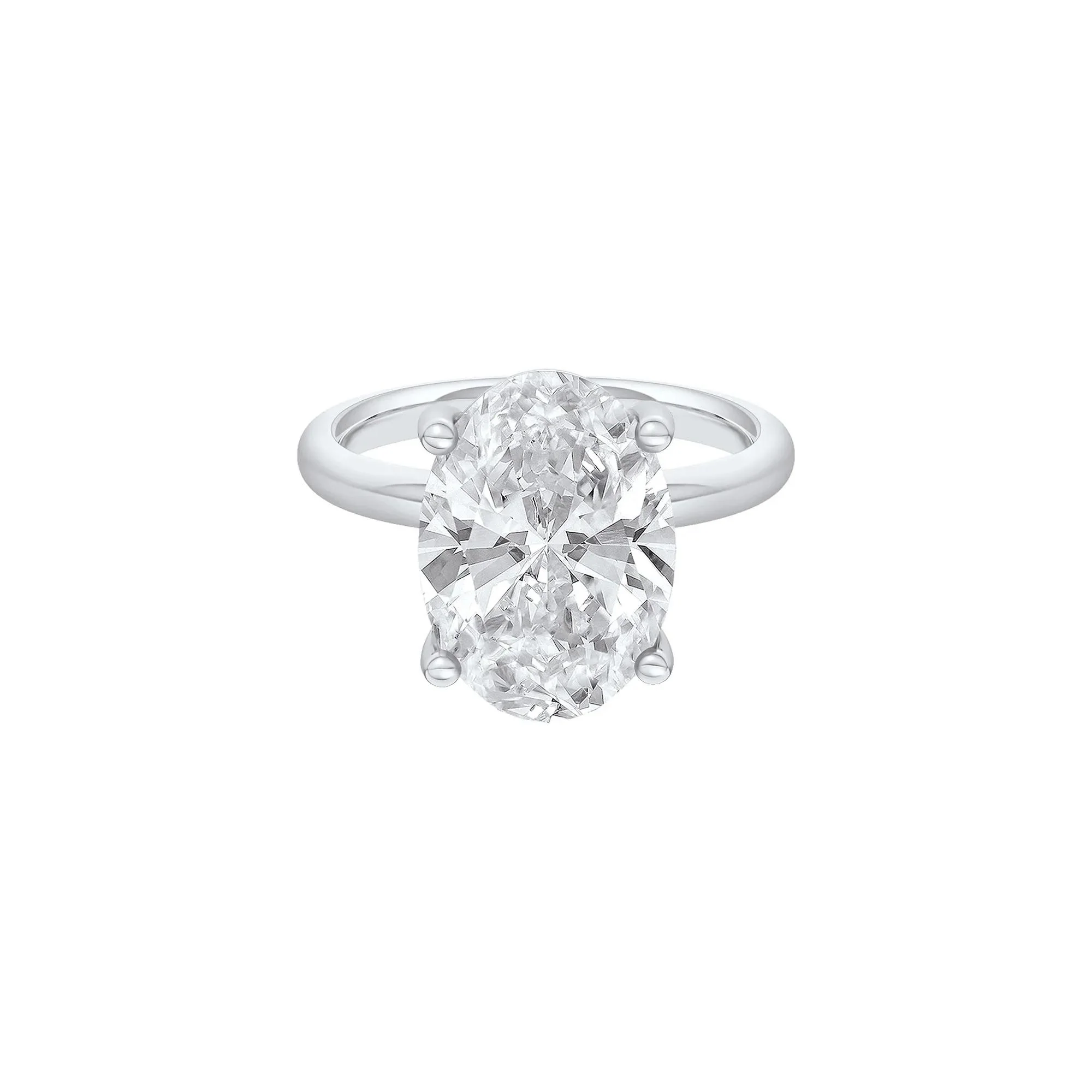 6 CT. Tw. Lab Grown Diamond Oval Solitaire Engagement Ring 14K White Gold Size 8 2mm
