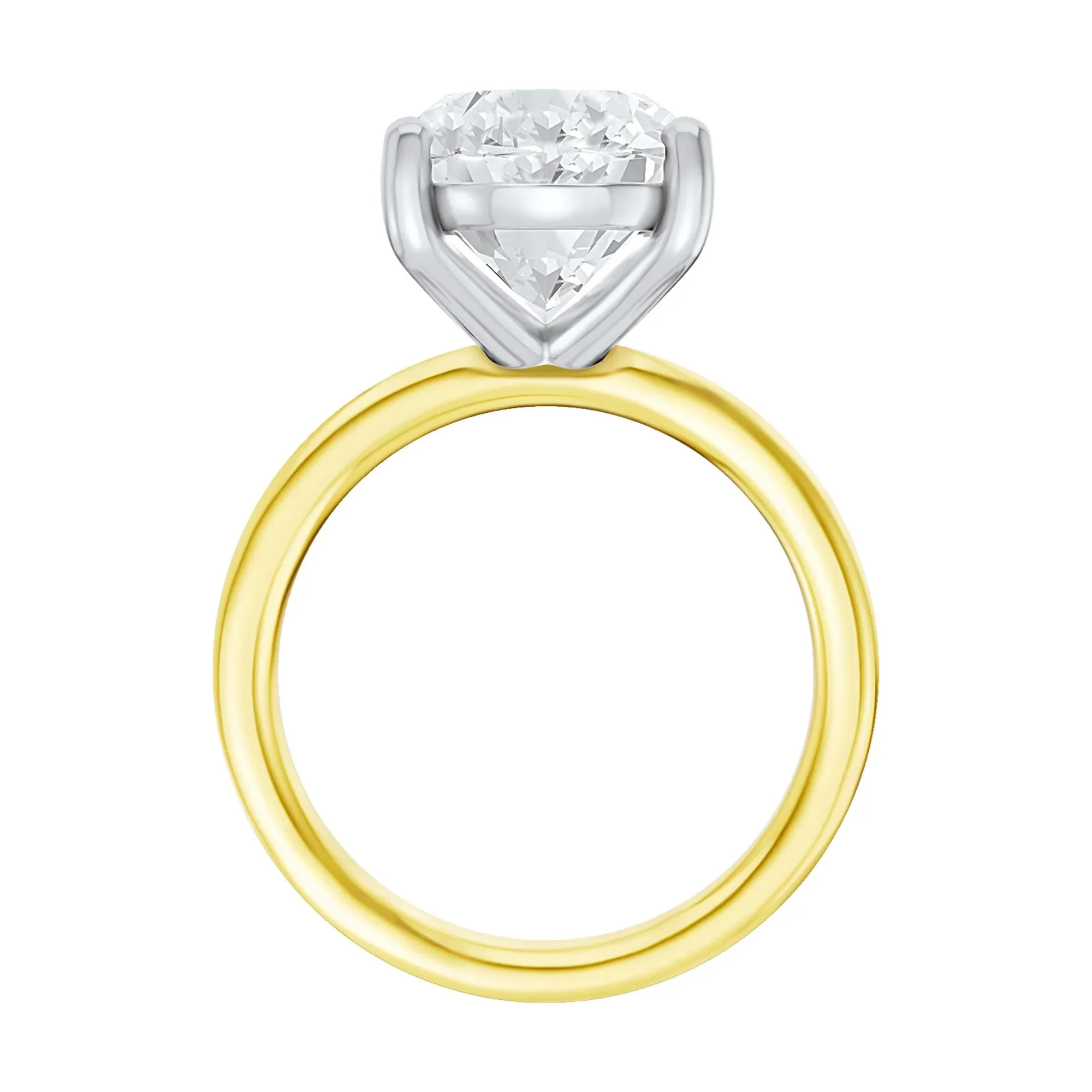 6 CT. Tw. Lab Grown Diamond Oval Solitaire Engagement Ring 14K Yellow & White Gold Size 10 2mm - Image 2