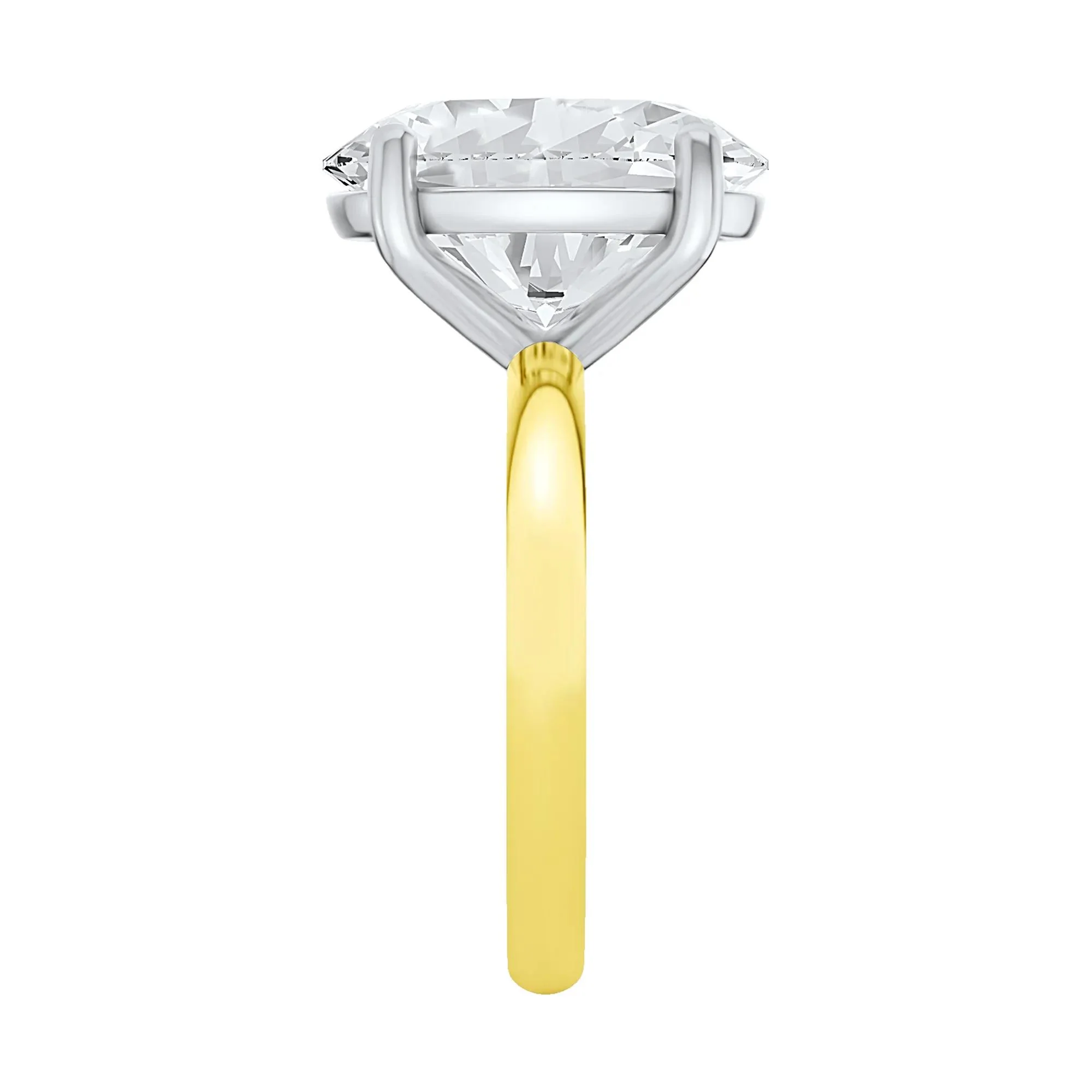 6 CT. Tw. Lab Grown Diamond Oval Solitaire Engagement Ring 14K Yellow & White Gold Size 12 2mm - Image 3