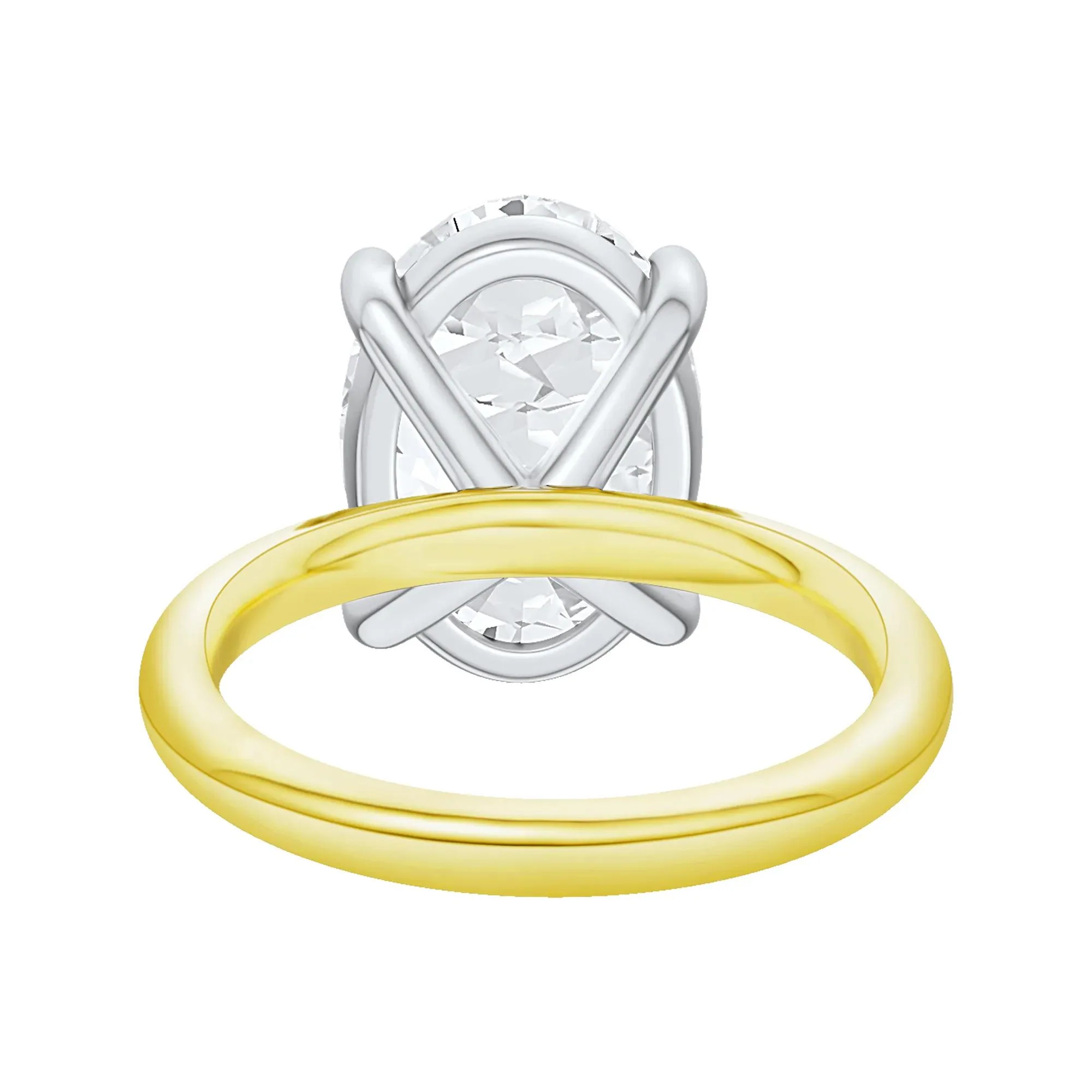 6 CT. Tw. Lab Grown Diamond Oval Solitaire Engagement Ring 14K Yellow & White Gold Size 4.5 2mm - Image 4