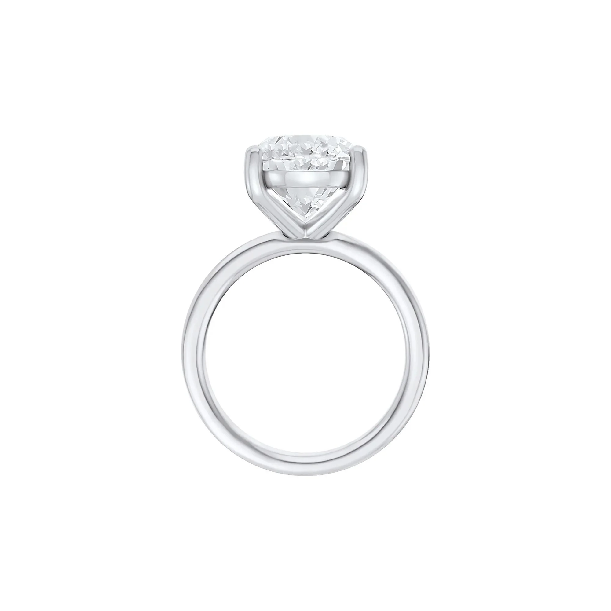 Lab Grown Diamond Oval Solitaire Ring Platinum (6 CT.) White Size 12 2mm - Image 2