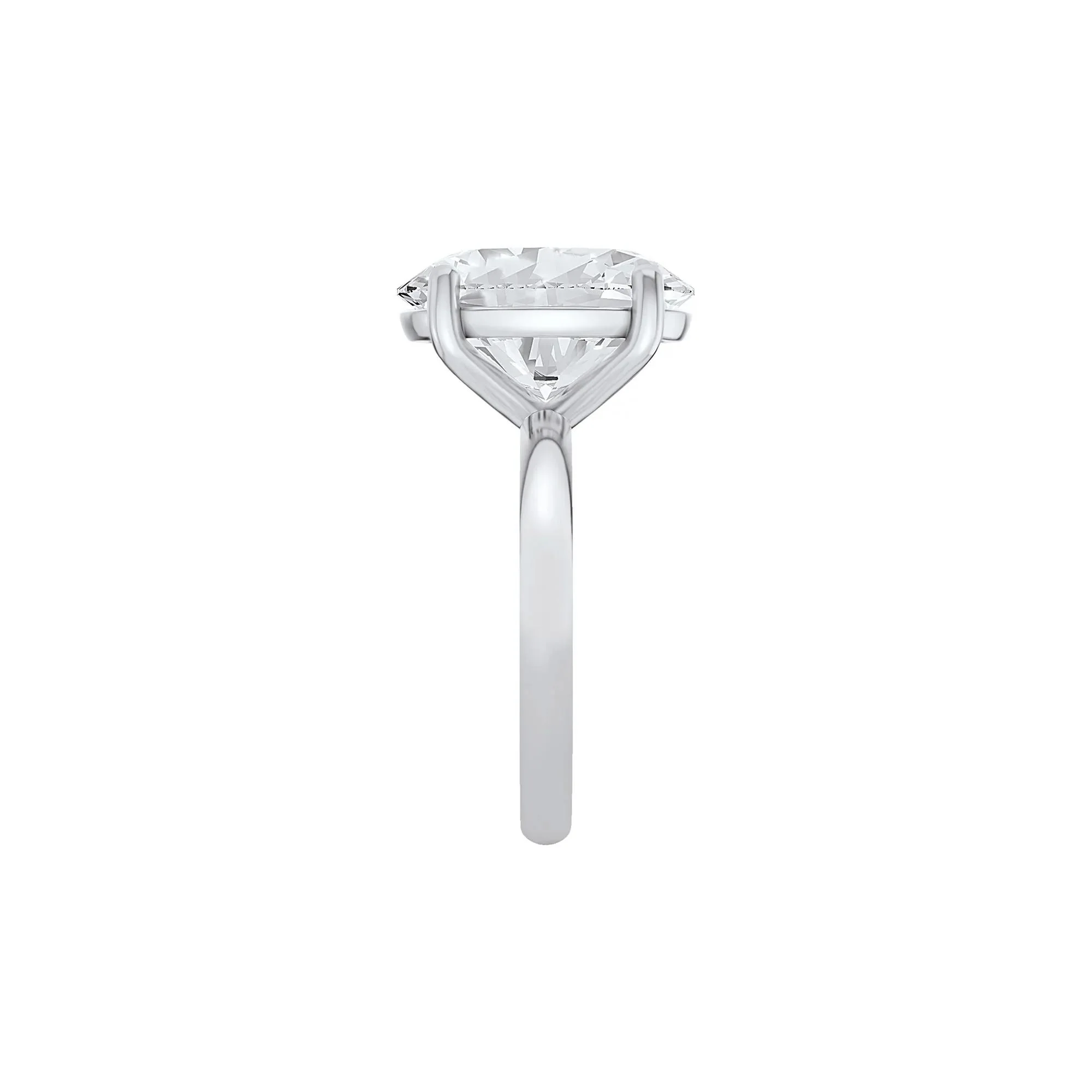 Lab Grown Diamond Oval Solitaire Ring Platinum (6 CT.) White Size 8.5 2mm - Image 3