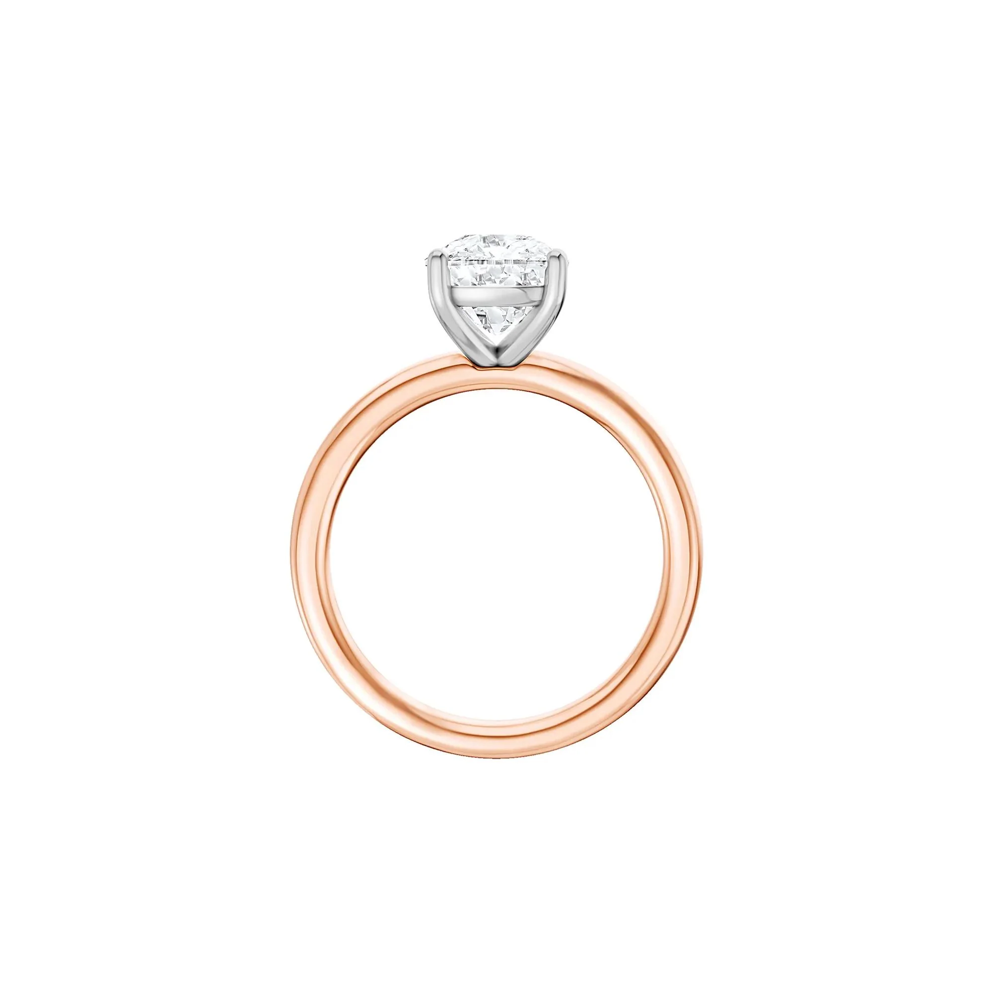 2 CT. Tw. Lab Grown Diamond Elongated Cushion-Cut Engagement Ring 14K Rose and White Gold Size 4 2mm - Image 2