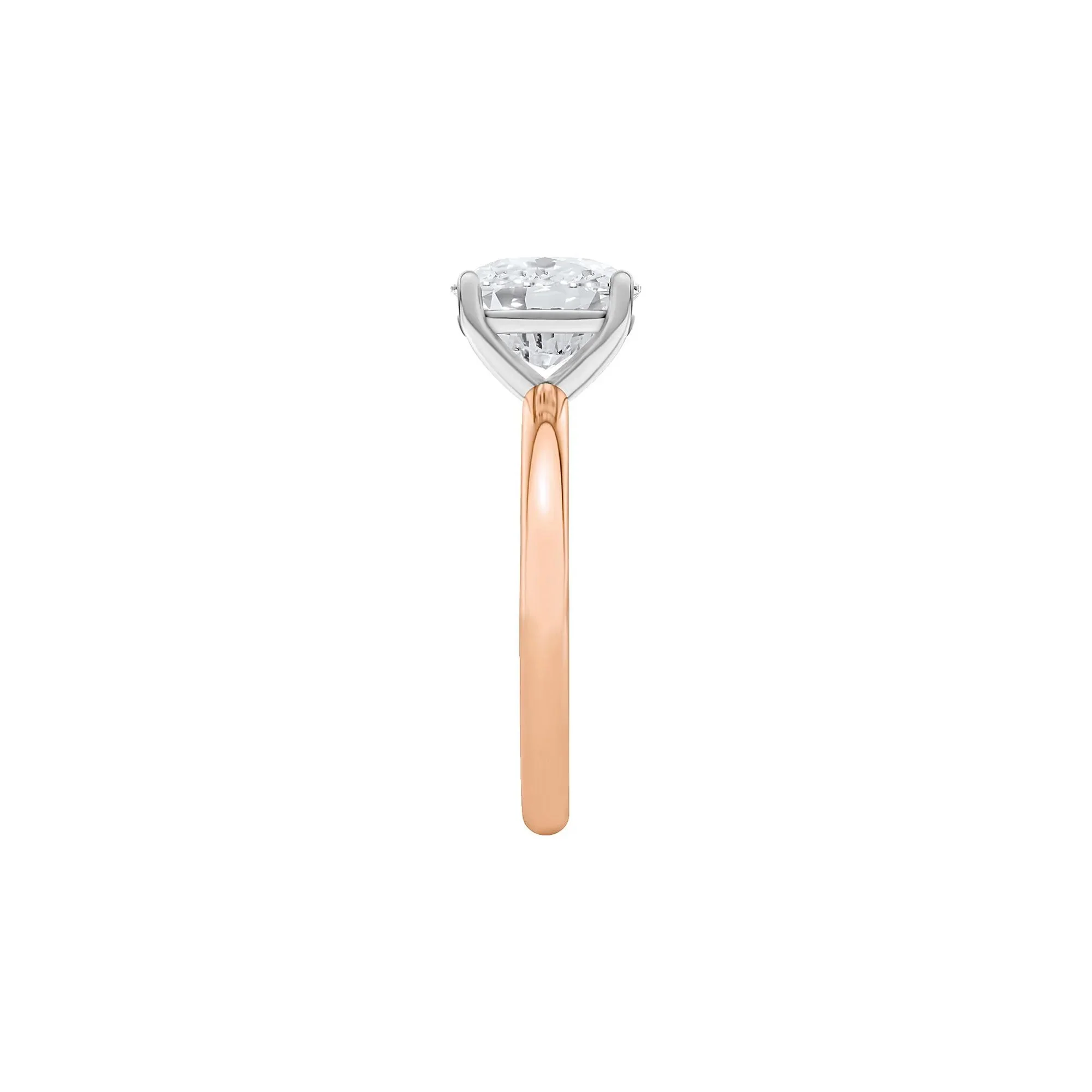 2 CT. Tw. Lab Grown Diamond Elongated Cushion-Cut Engagement Ring 14K Rose and White Gold Size 7 2mm - Image 3