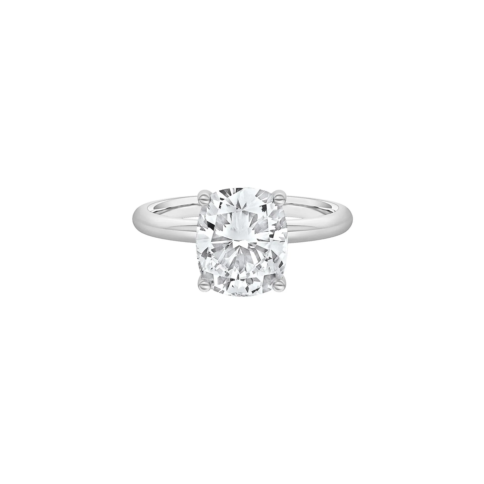 3 CT. Tw. Lab Grown Diamond Elongated Cushion Solitaire Engagement Ring Platinum White Size 9.5 2mm