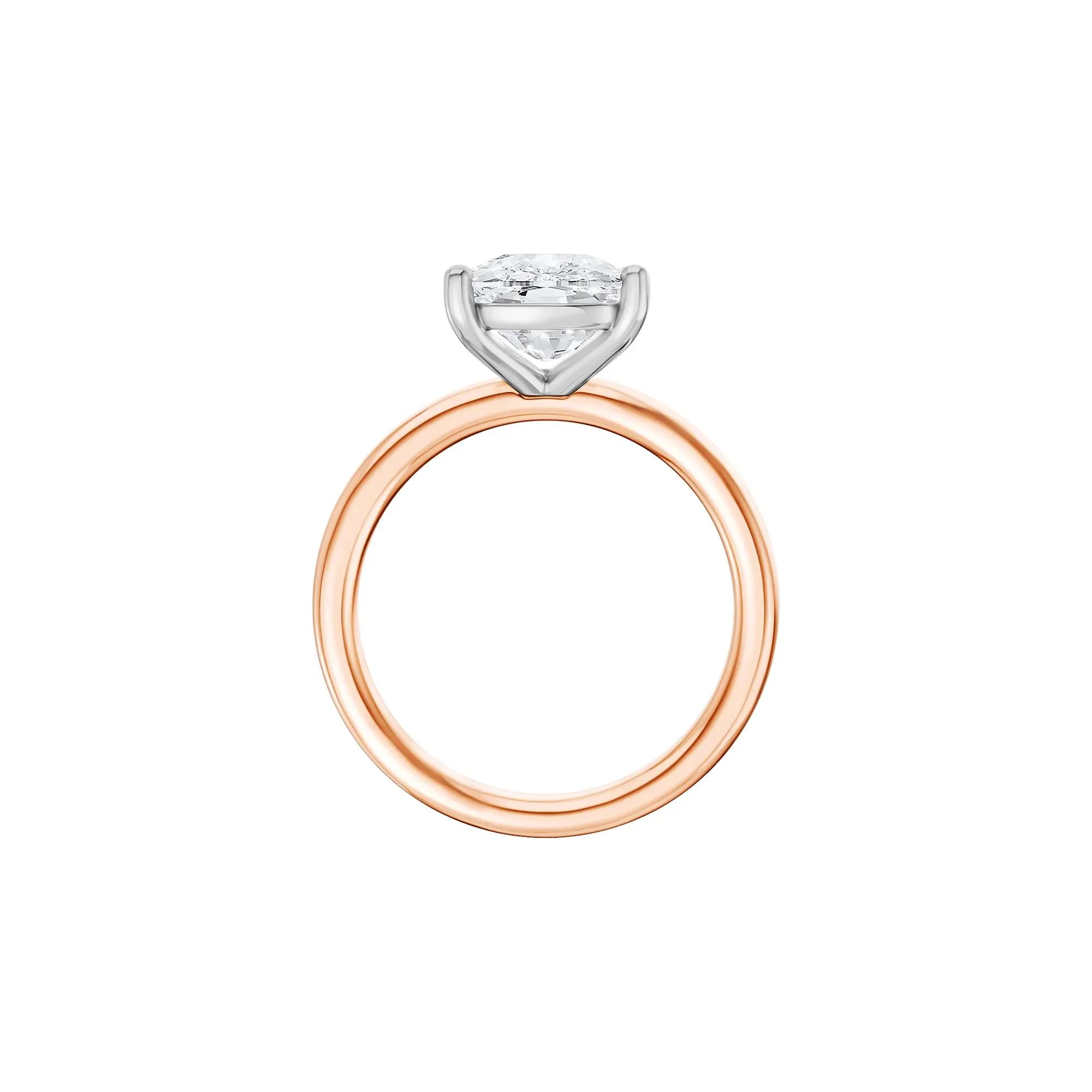 4 CT. Tw. Lab Grown Diamond Elongated Cushion-Cut Engagement Ring 14K Rose and White Gold Size 7 2mm - Image 2