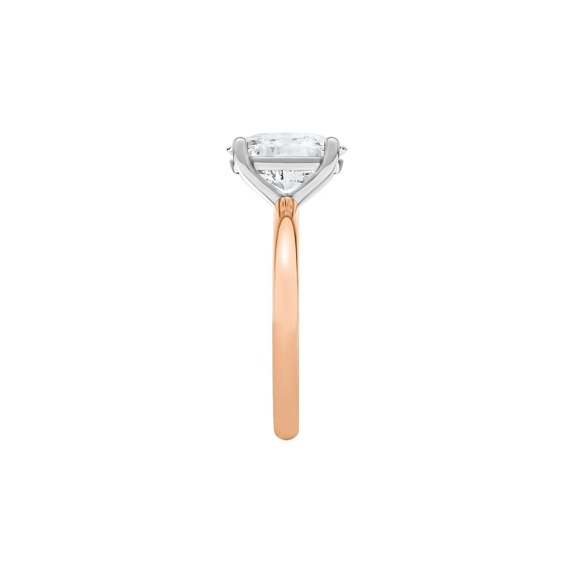 4 CT. Tw. Lab Grown Diamond Elongated Cushion-Cut Engagement Ring 14K Rose and White Gold Size 7 2mm - Image 3