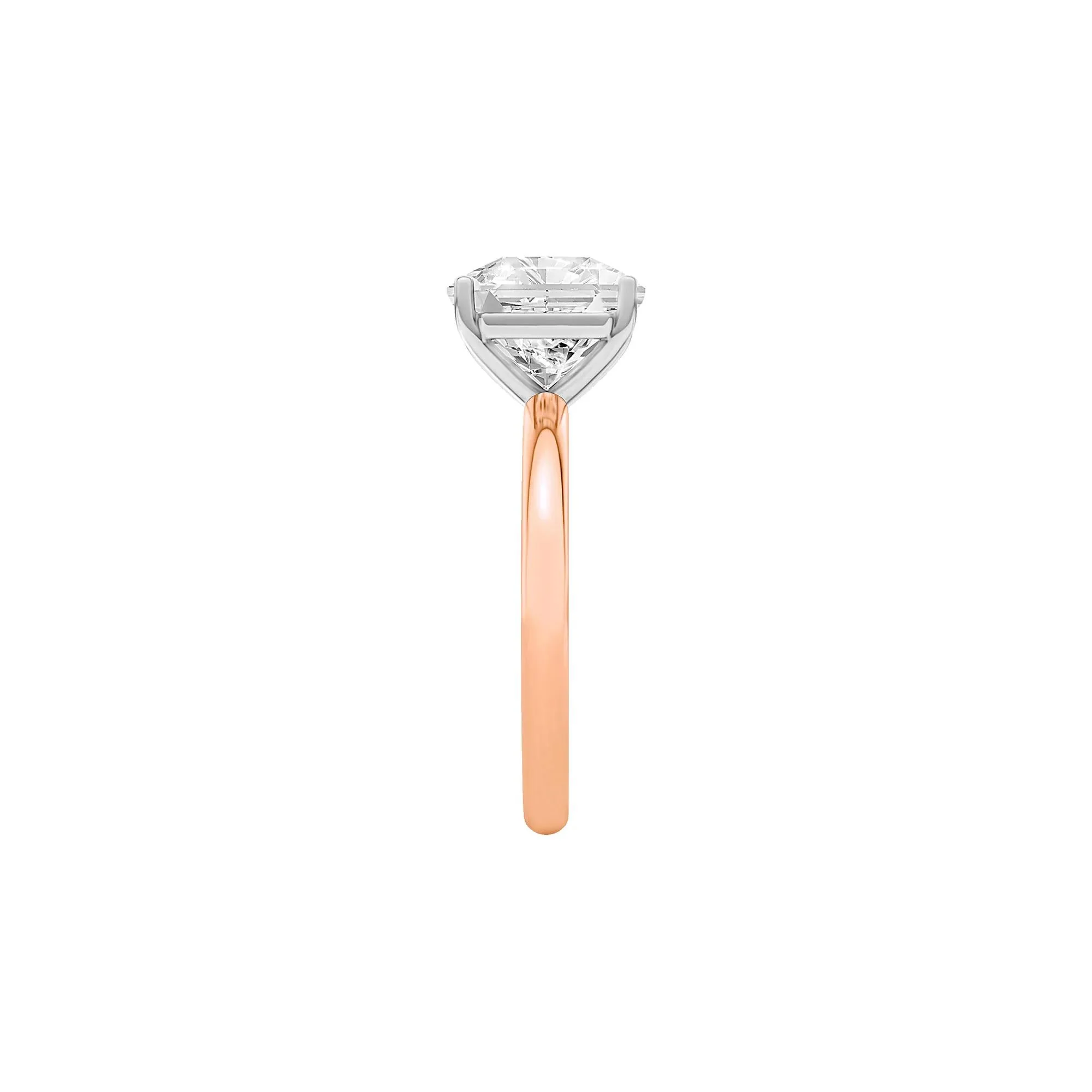 Lab Grown Diamond Square Solitaire Ring 14K Rose & White Gold (3 CT.) Size 10.5 2mm - Image 3
