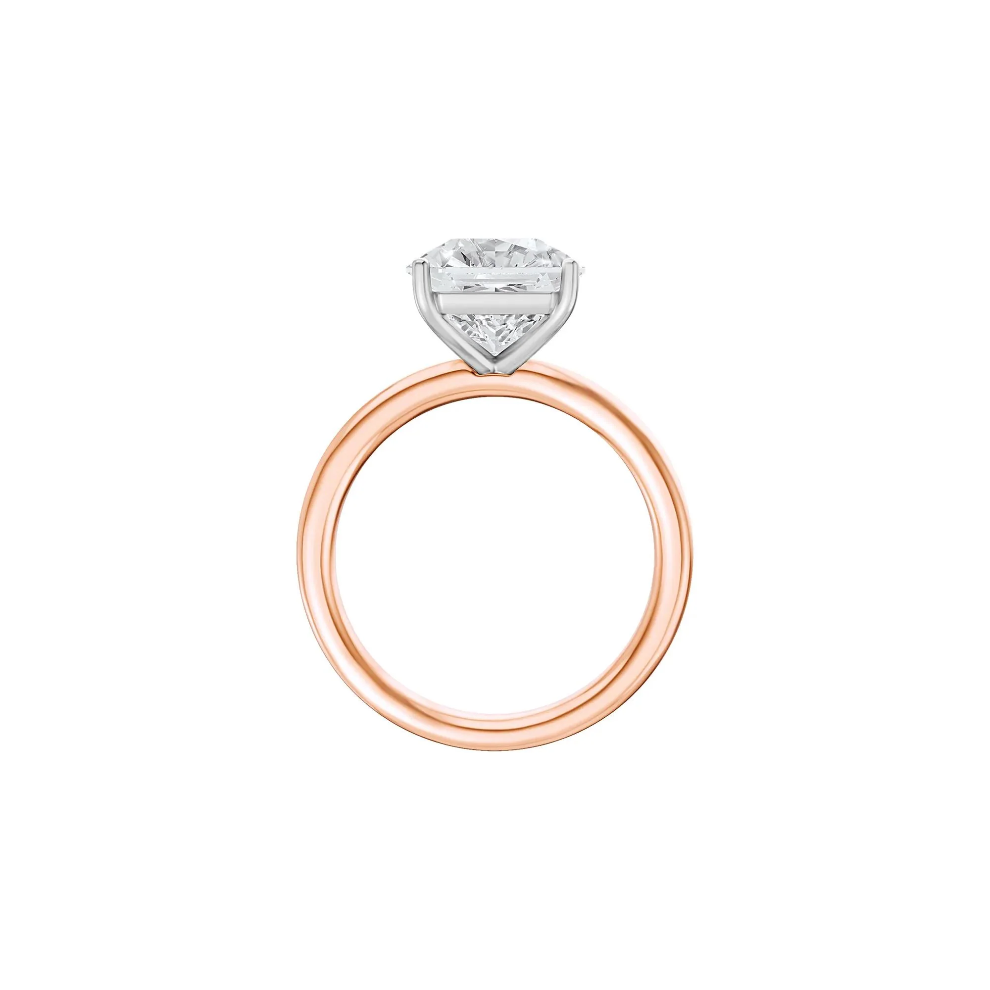 Lab Grown Diamond Square Solitaire Ring 14K Rose & White Gold (3 CT.) Size 8.5 2mm - Image 2