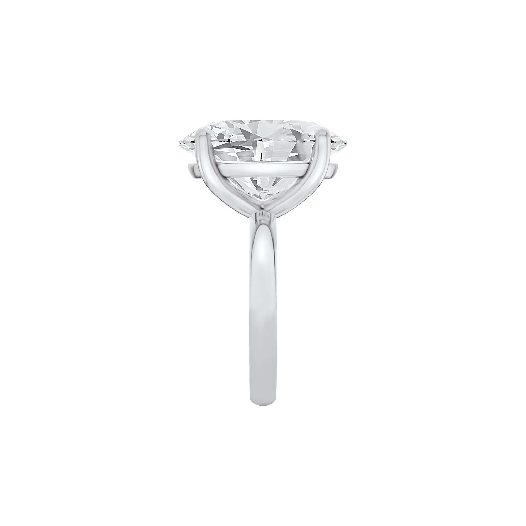 Lab Grown Diamond Oval Solitaire Ring 14K White Gold (9 CT.) Size 7.5 2mm - Image 3