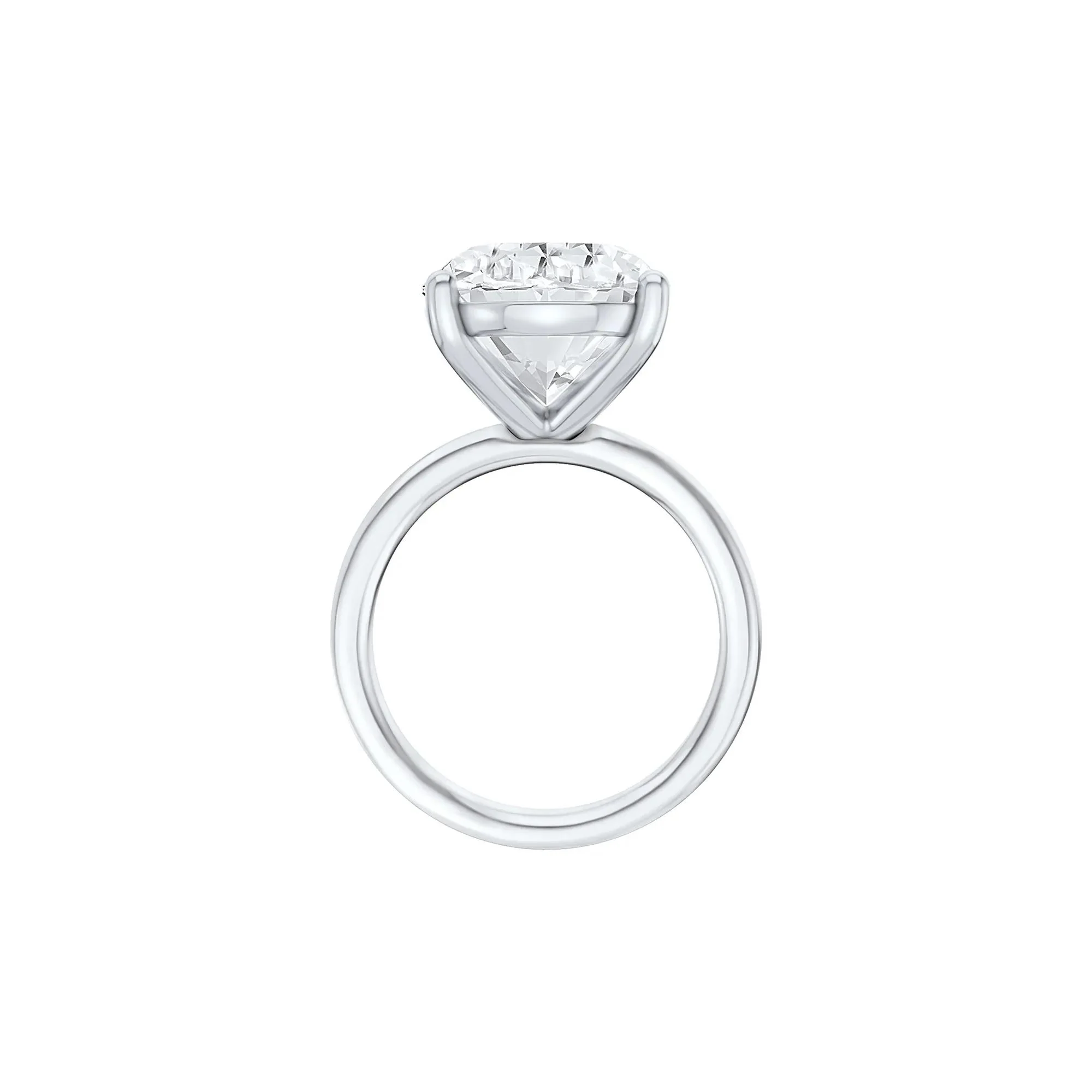 Lab Grown Diamond Oval Solitaire Ring Platinum (9 CT.) White Size 10.5 2mm - Image 2
