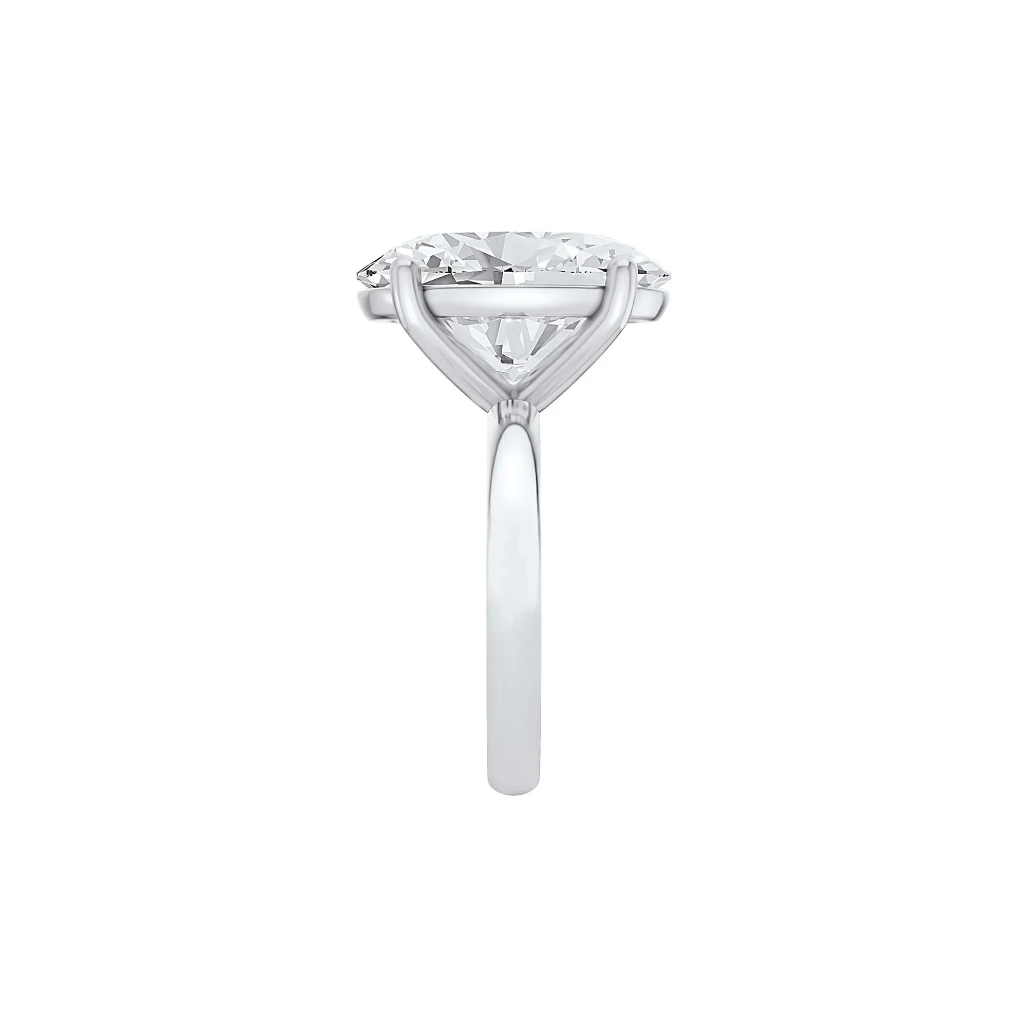 Lab Grown Diamond Oval Solitaire Ring Platinum (9 CT.) White Size 11.5 2mm - Image 3