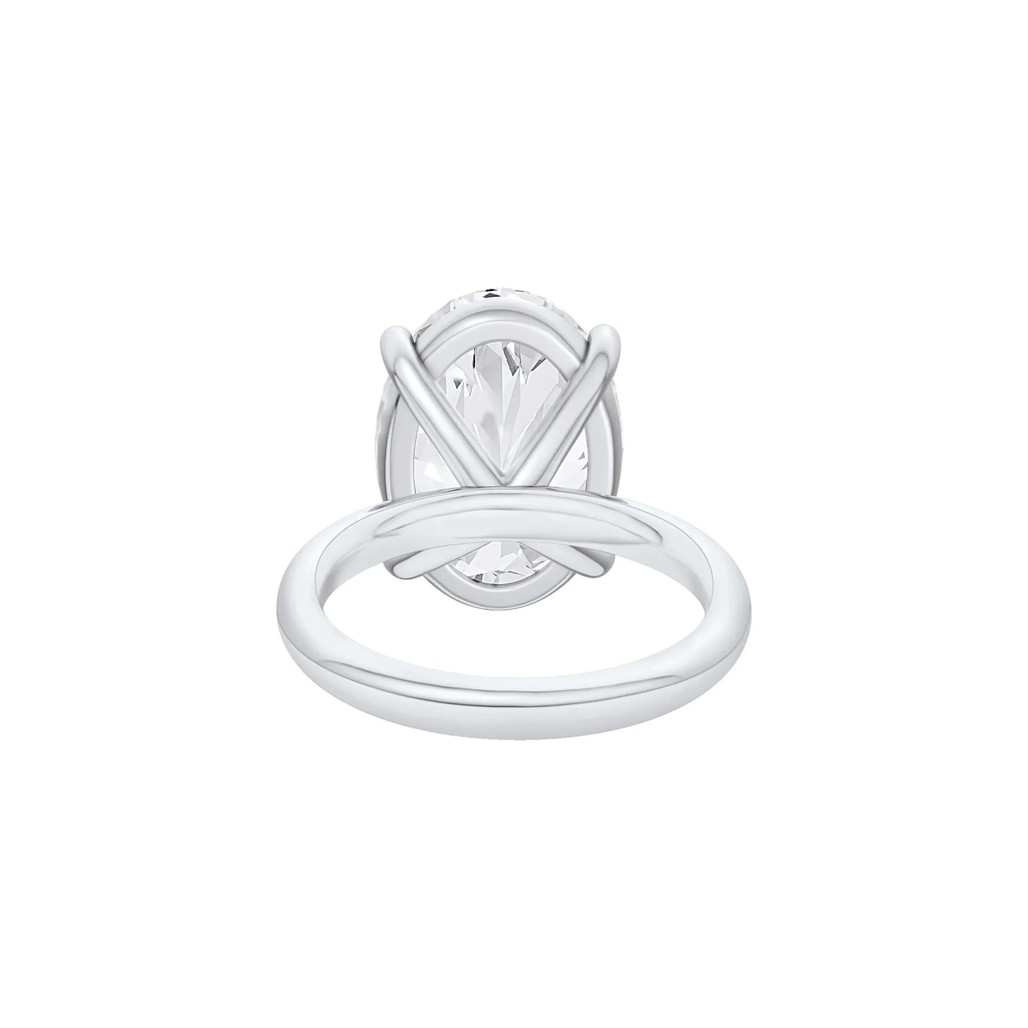 Lab Grown Diamond Oval Solitaire Ring Platinum (9 CT.) White Size 11.5 2mm - Image 4