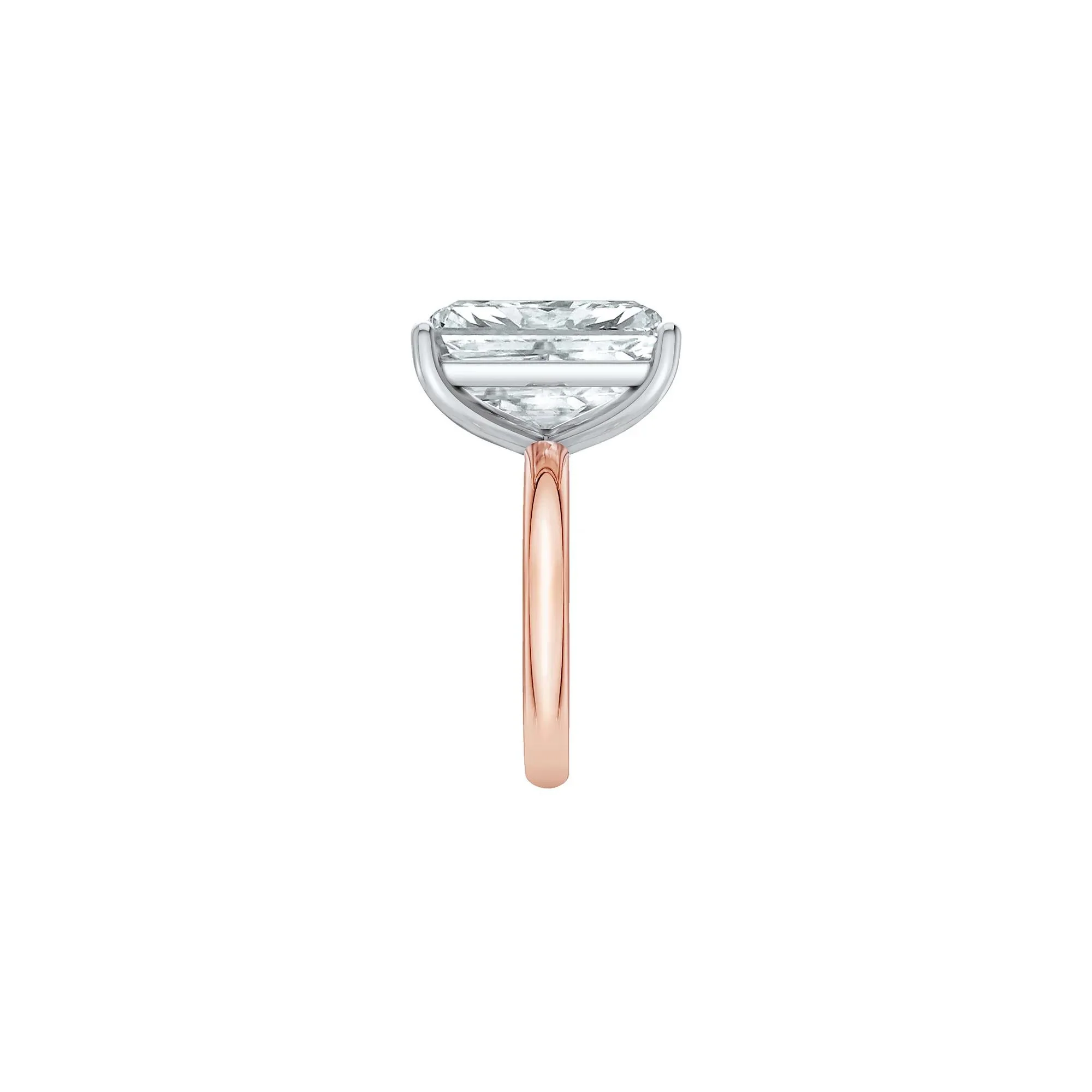 Lab Grown Diamond Radiant-Cut Solitaire Ring 14K Rose & White Gold (9 CT.) Size 5.5 2mm - Image 3
