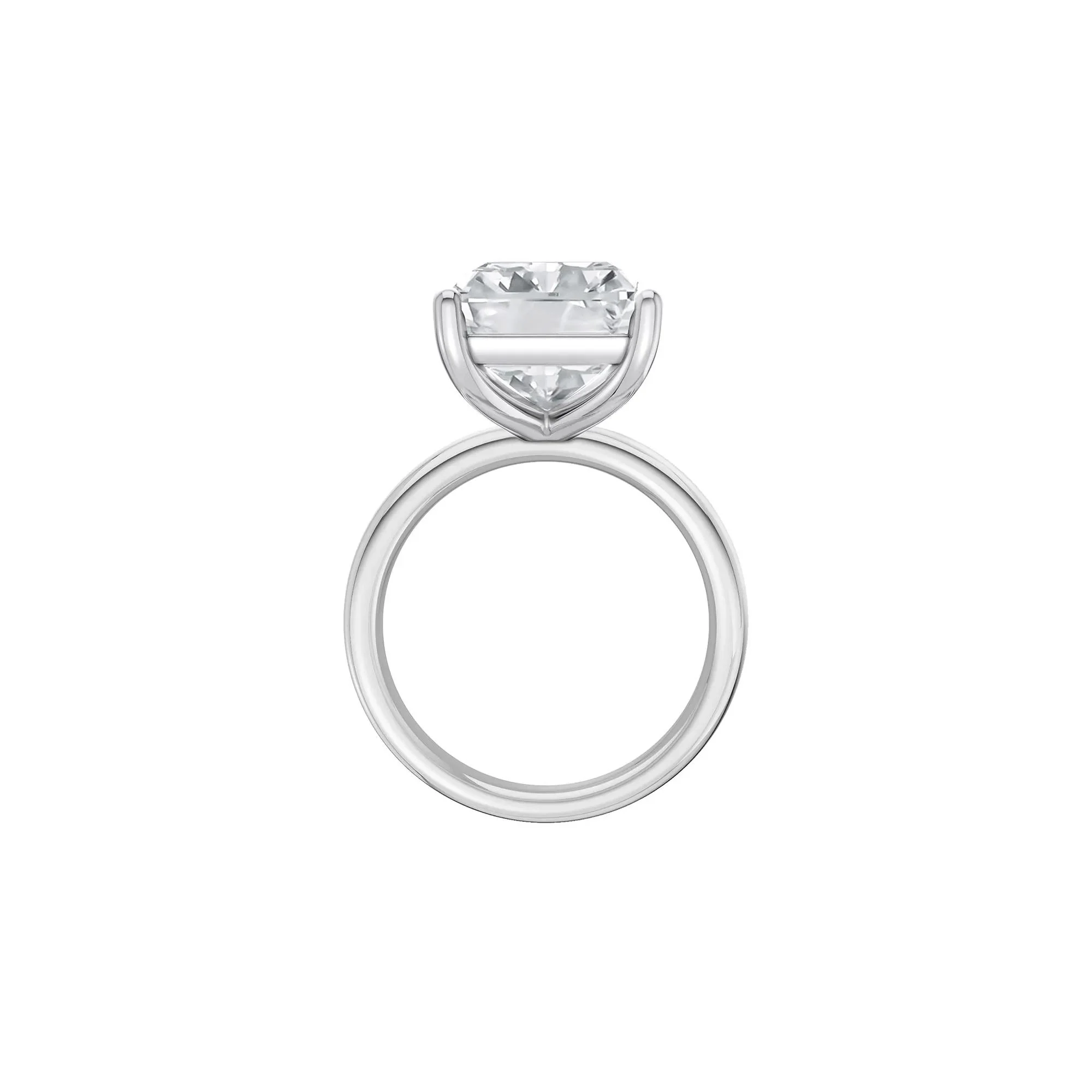 Lab Grown Diamond Radiant-Cut Solitaire Ring 14K White Gold (9 CT.) Size 9 2mm - Image 2