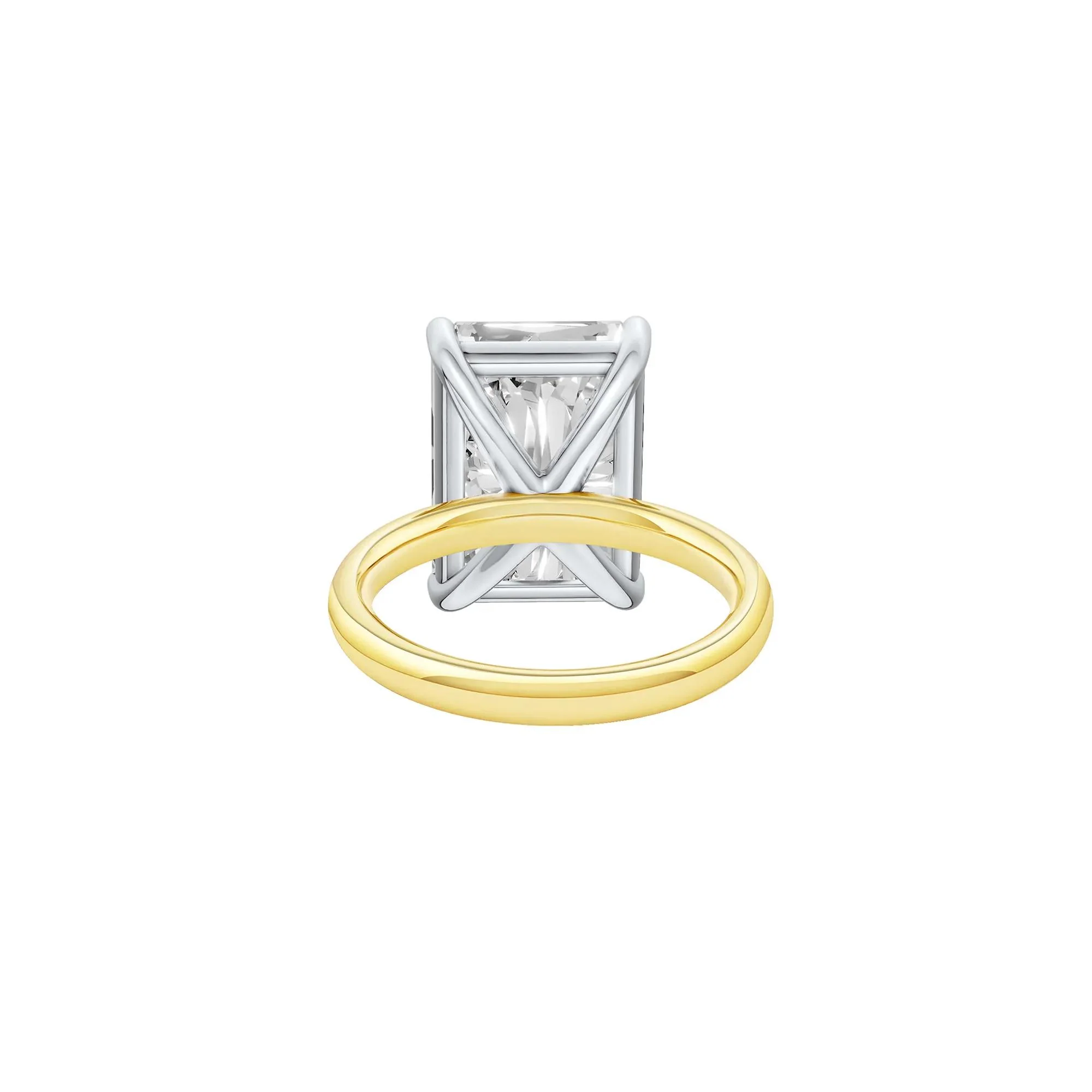 Lab Grown Diamond Radiant-Cut Solitaire Ring 14K Yellow & White Gold (9 CT.) Size 11 2mm - Image 4