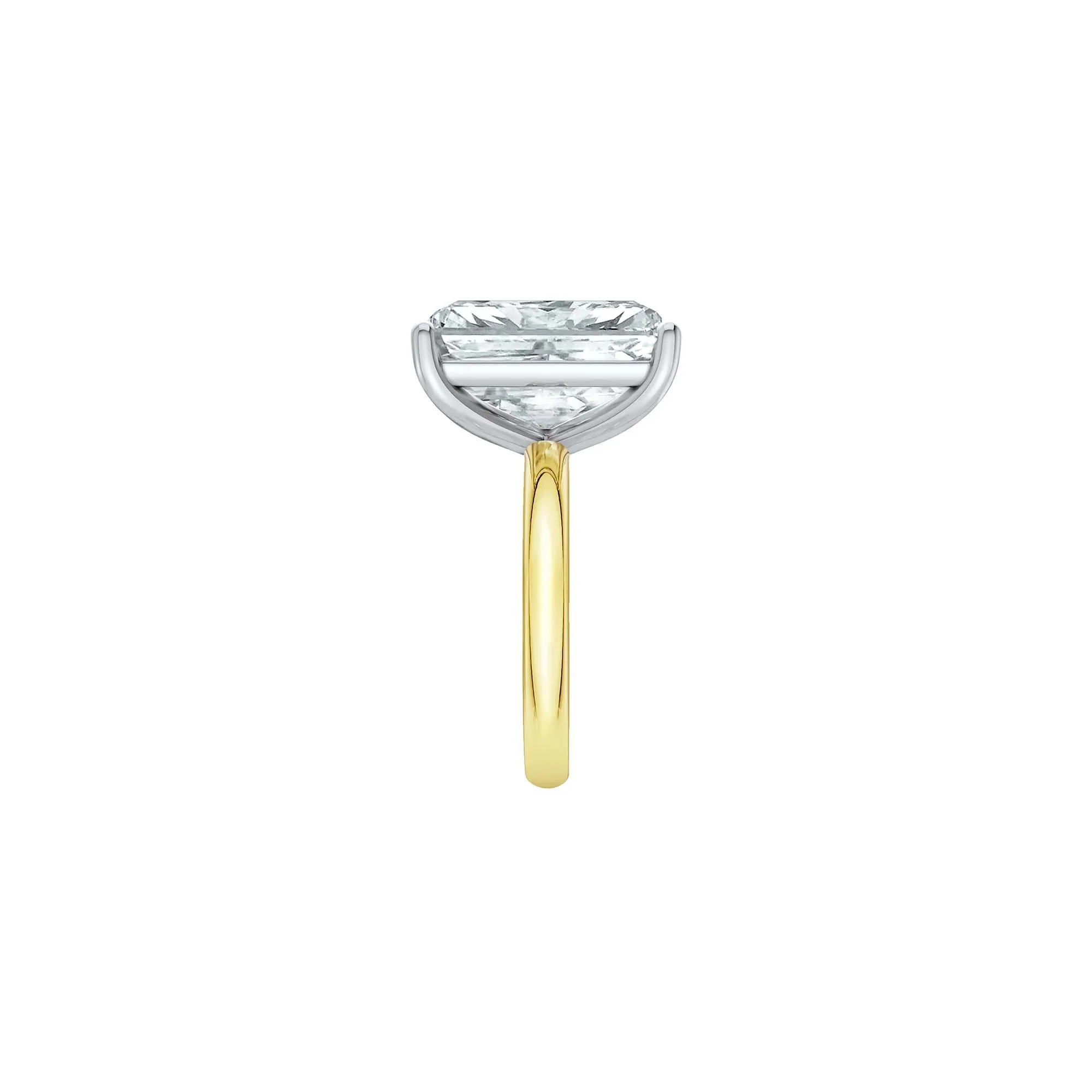 Lab Grown Diamond Radiant-Cut Solitaire Ring 14K Yellow & White Gold (9 CT.) Size 6.5 2mm - Image 3