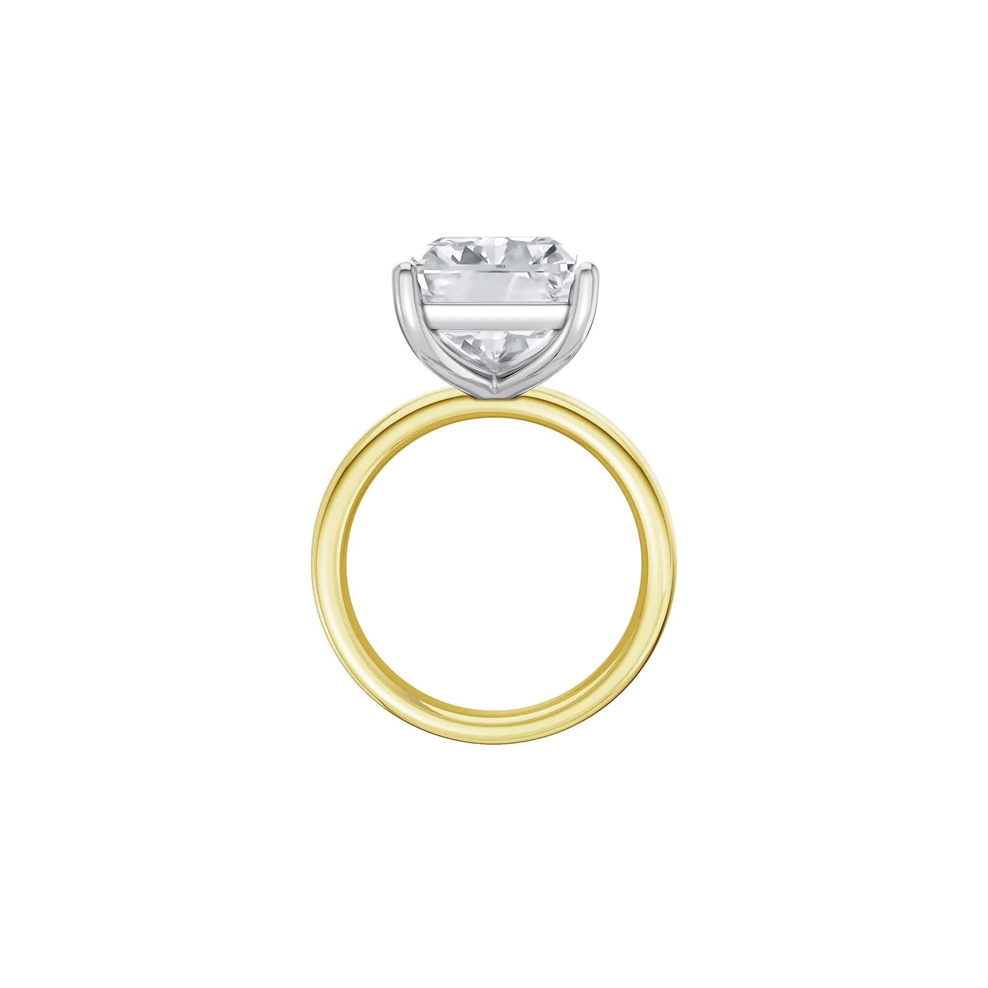 Lab Grown Diamond Radiant-Cut Solitaire Ring 14K Yellow & White Gold (9 CT.) Size 9 2mm - Image 2