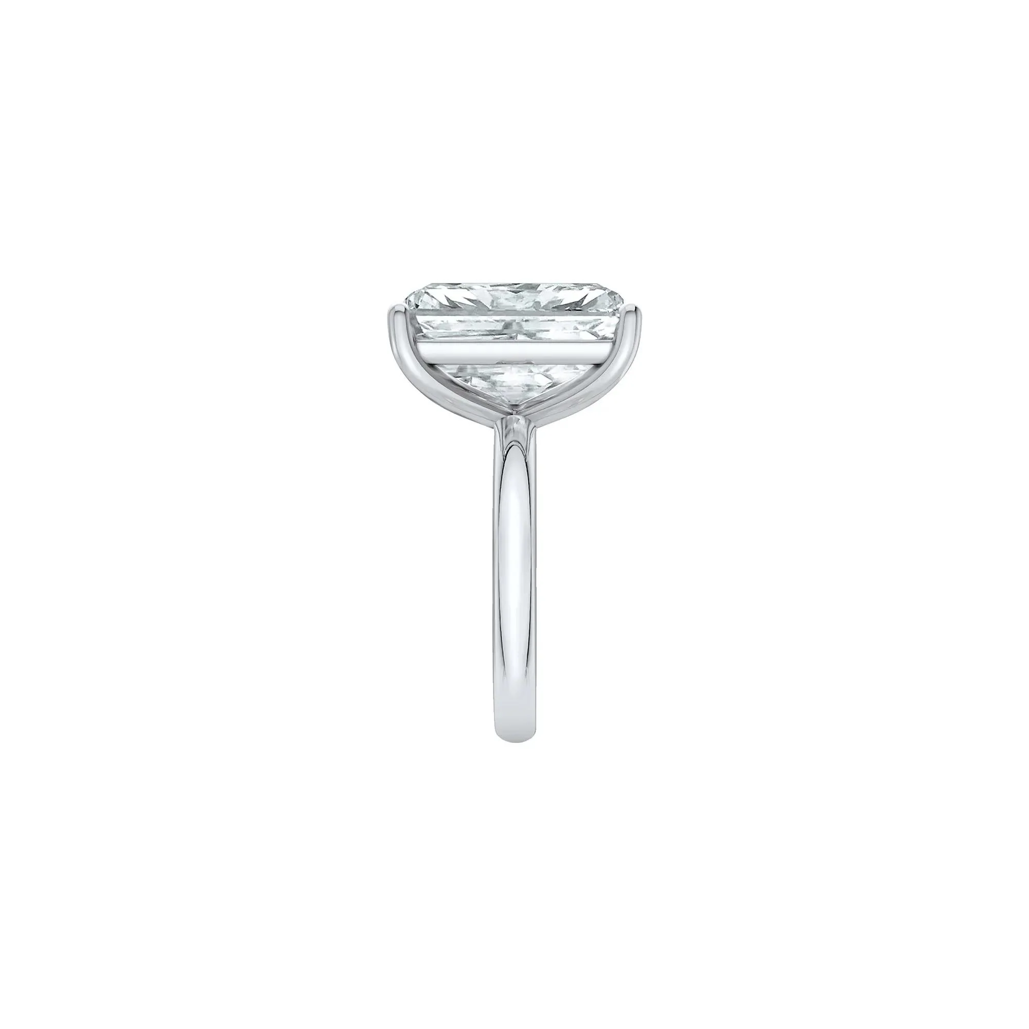 Lab Grown Diamond Radiant-Cut Solitaire Ring Platinum (9 CT.) White Size 5 2mm - Image 3