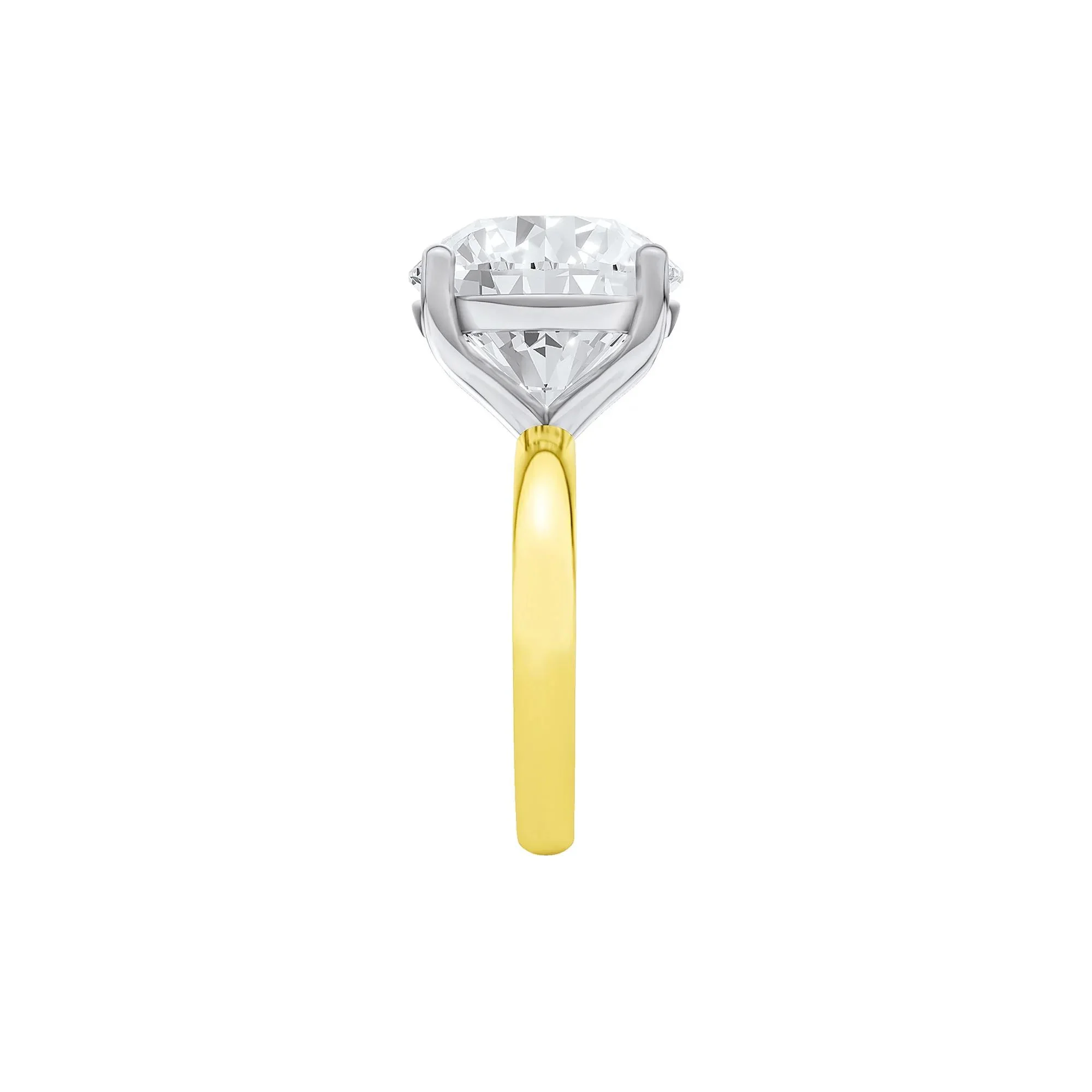 Lab Grown Diamond Round Solitaire Ring 14K Yellow & White Gold (9 CT.) Round Brilliant Cut Size 9.5 2mm - Image 4