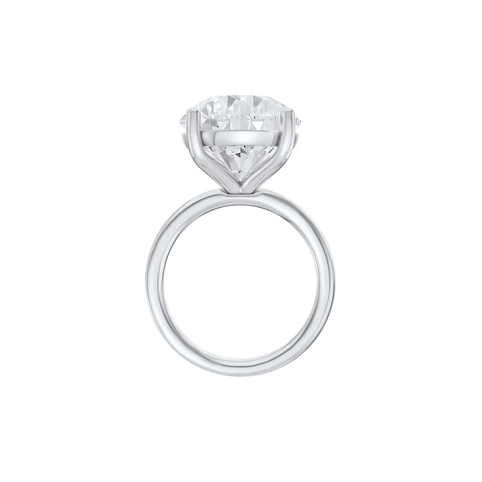 Lab Grown Diamond Round Solitaire Ring Platinum (9 CT.) Round Brilliant Cut White Size 6.5 2mm - Image 3