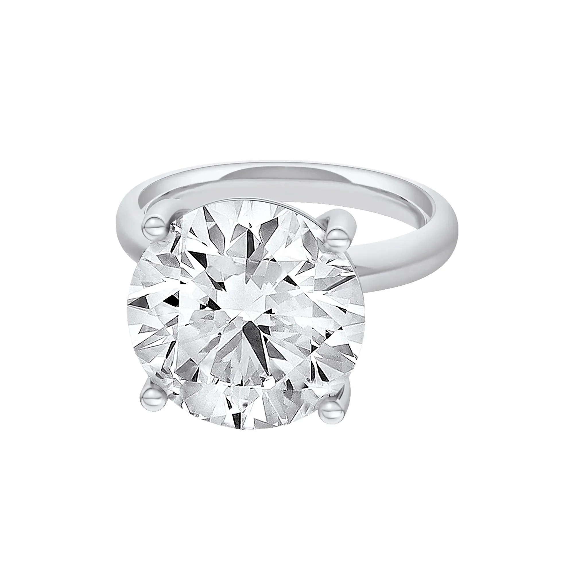 Lab Grown Diamond Round Solitaire Ring Platinum (9 CT.) Round Brilliant Cut White Size 7 2mm - Image 2