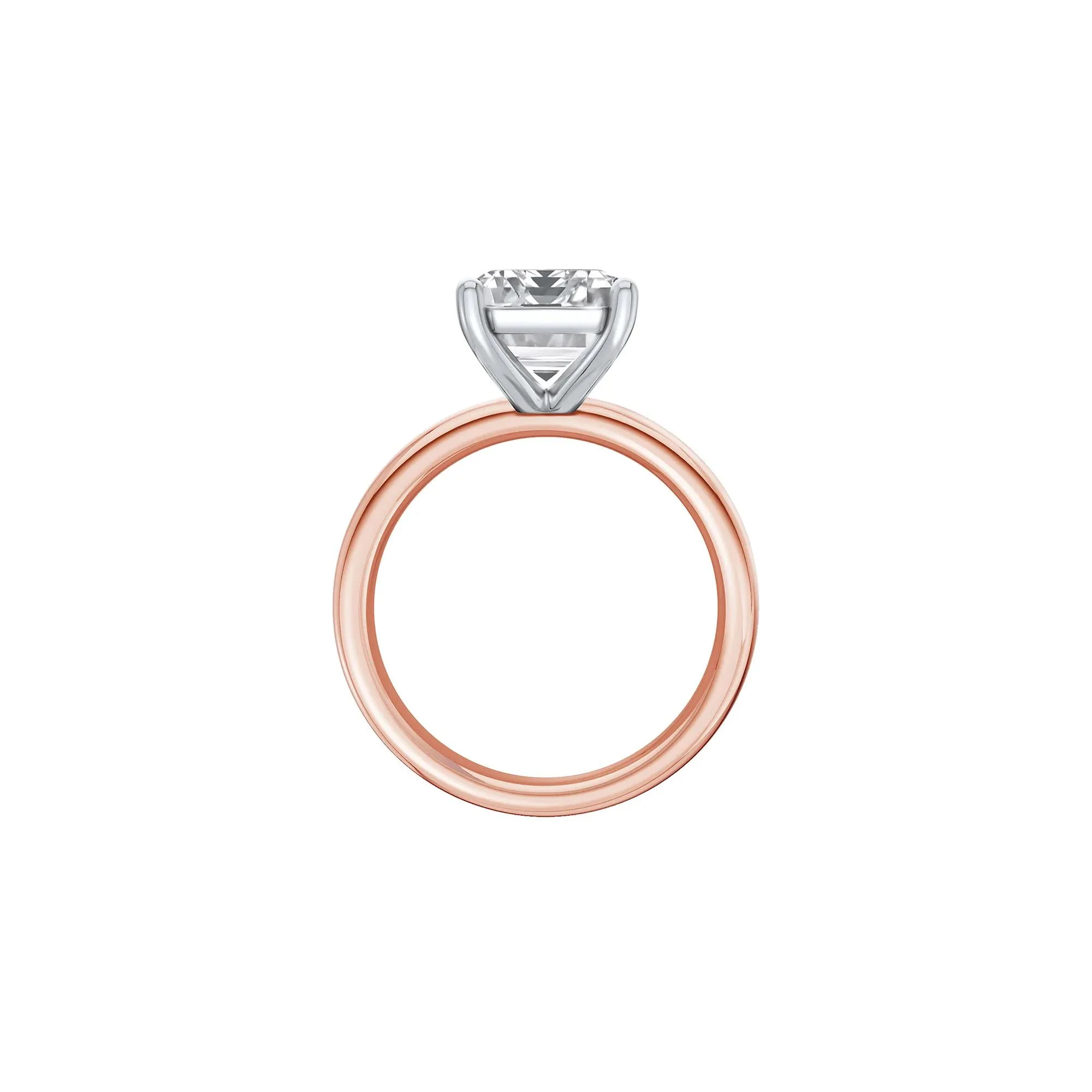 Lab Grown Diamond Emerald-Cut Solitaire Ring 14K Rose & White Gold (5 CT.) Size 12 2mm - Image 2