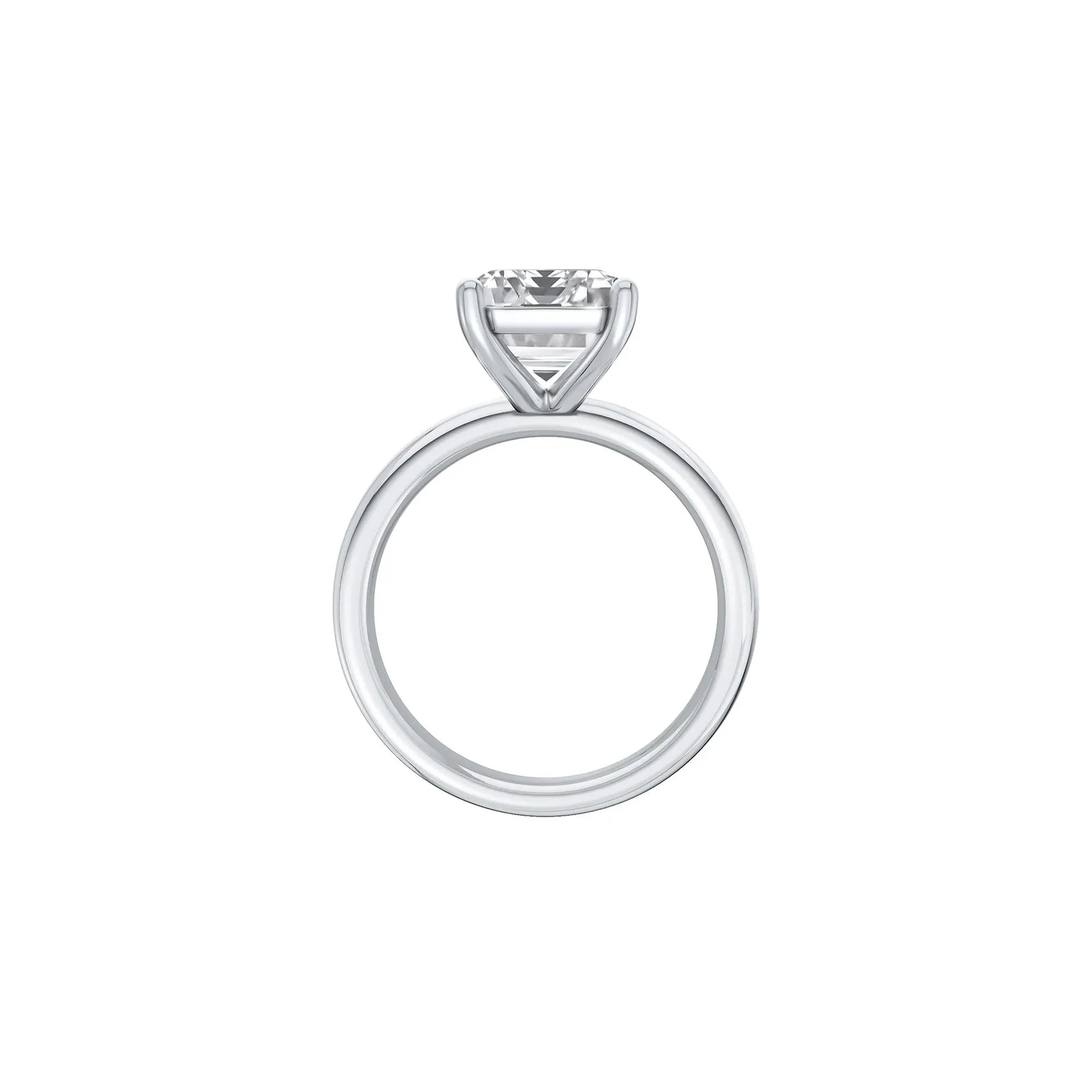 Lab Grown Diamond Emerald-Cut Solitaire Ring 14K White Gold (5 CT.) Size 11 2mm - Image 2
