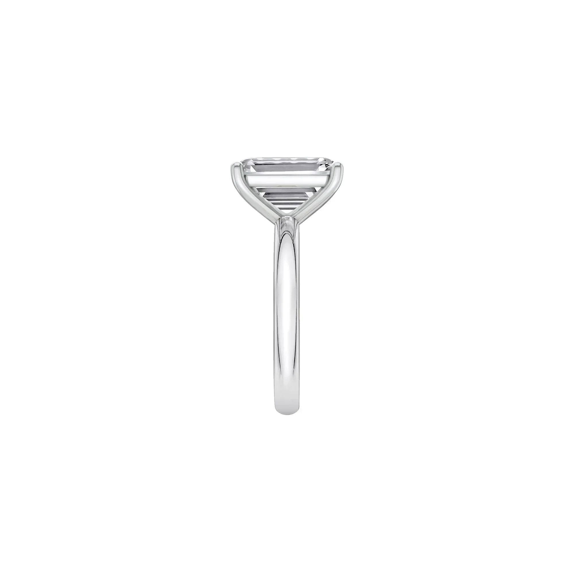 Lab Grown Diamond Emerald-Cut Solitaire Ring 14K White Gold (5 CT.) Size 12 2mm - Image 3