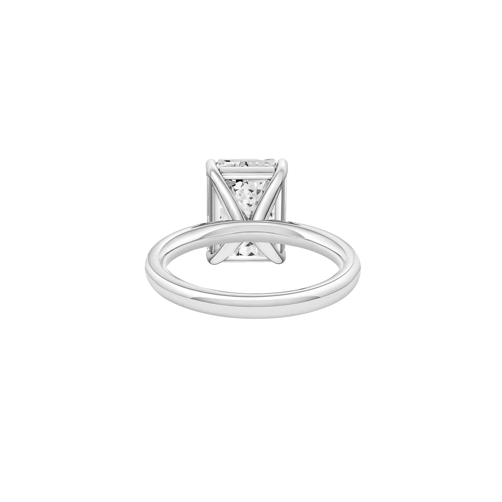 Lab Grown Diamond Emerald-Cut Solitaire Ring Platinum (5 CT.) White Size 4.5 2mm - Image 4